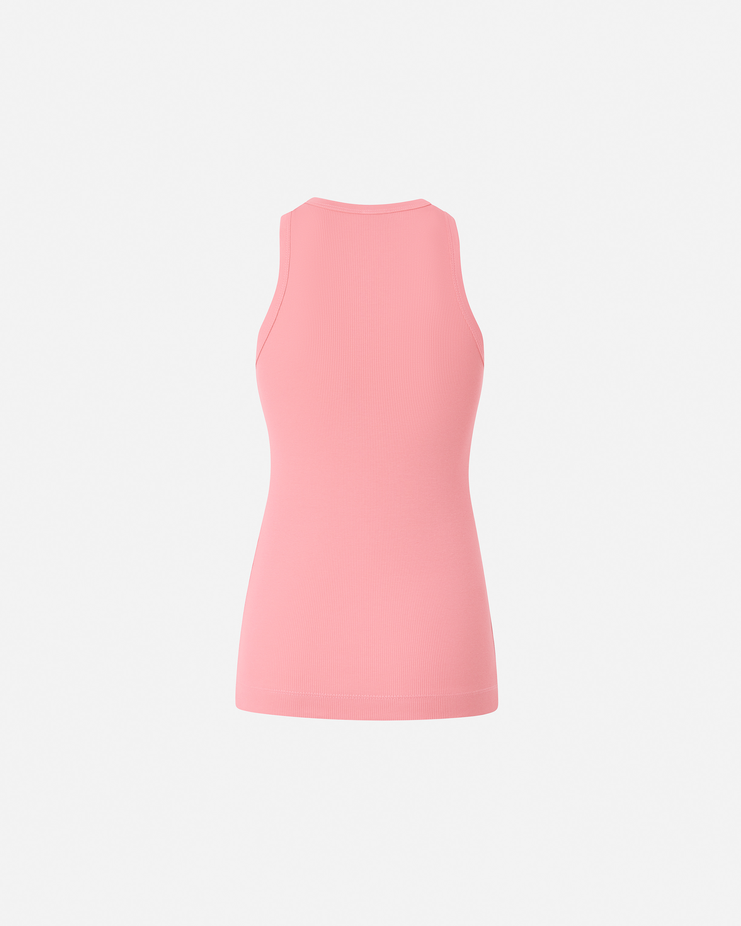 Pinko Ribbed Tank Top With Bird Logo In Sunny Coral