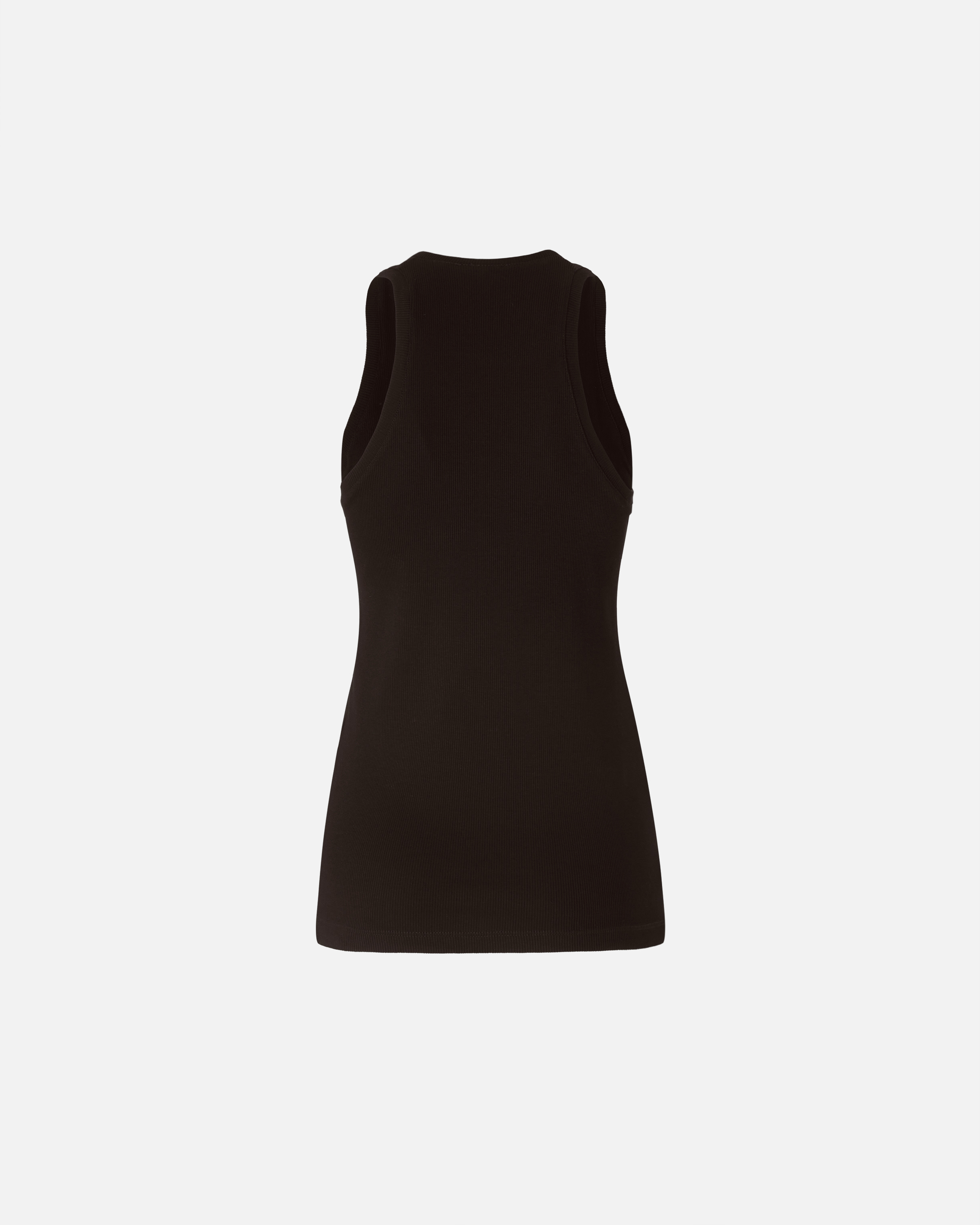 Топ-майка в рубчик с логотипом - КОРИЧНЕВЫЙ - large | Pinko 