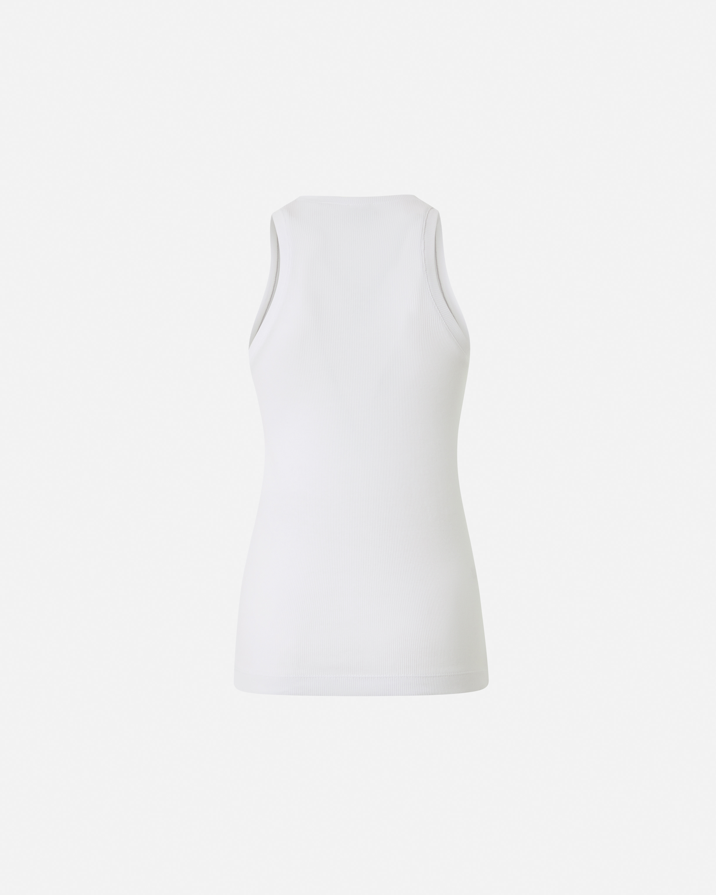 Pinko Ribbed Camisole Top With Logo In Bright White