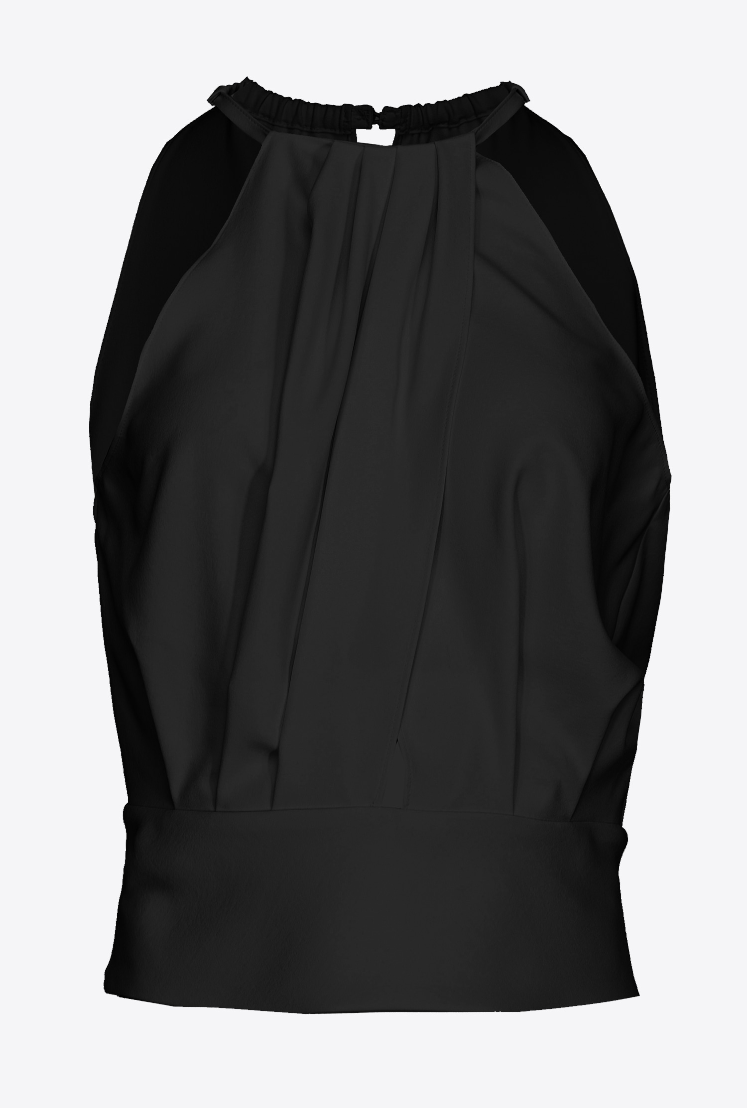 Flowing crepe crop top - Black - large