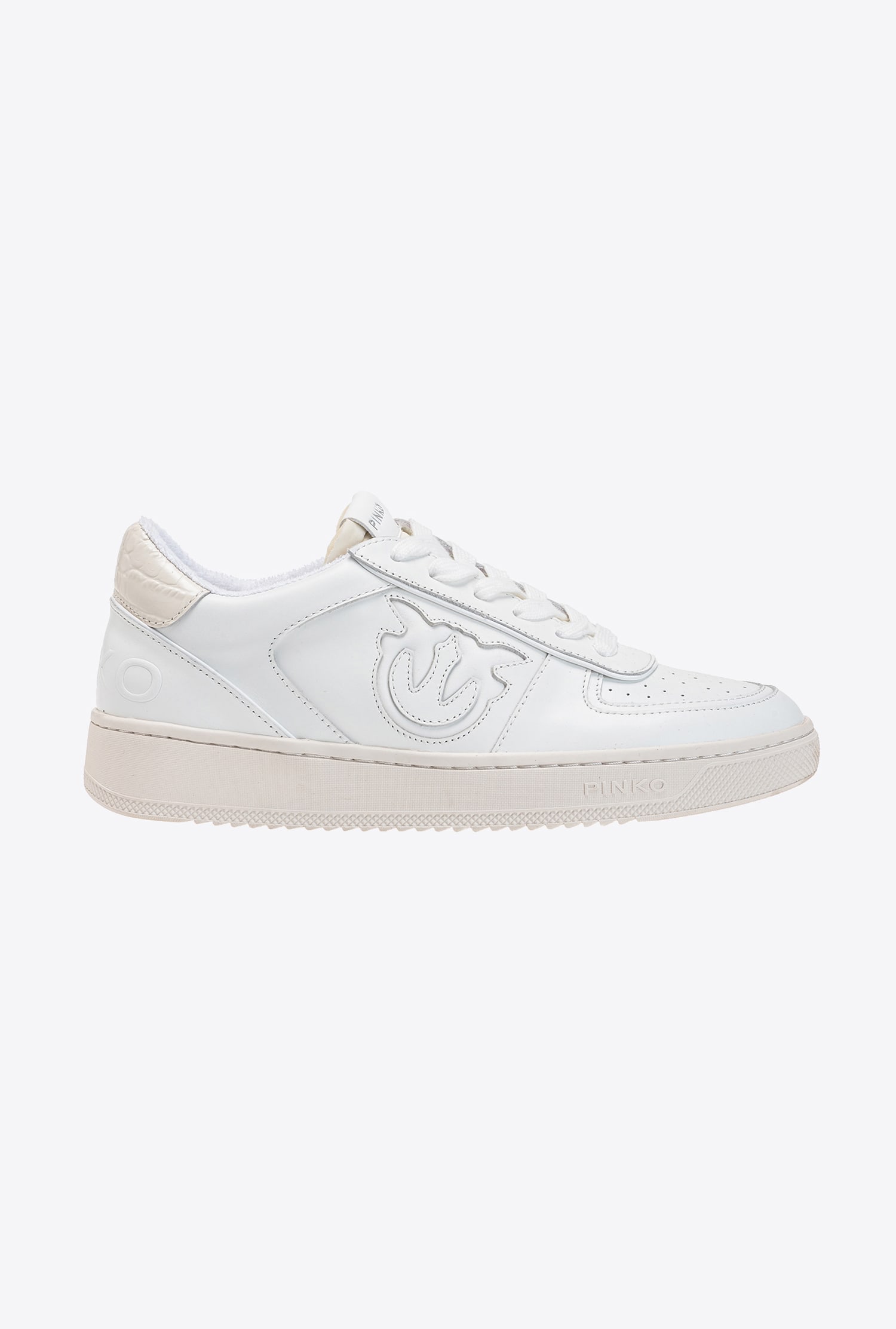 Shop Pinko Sneakers With Inserts In Bianco Brill.