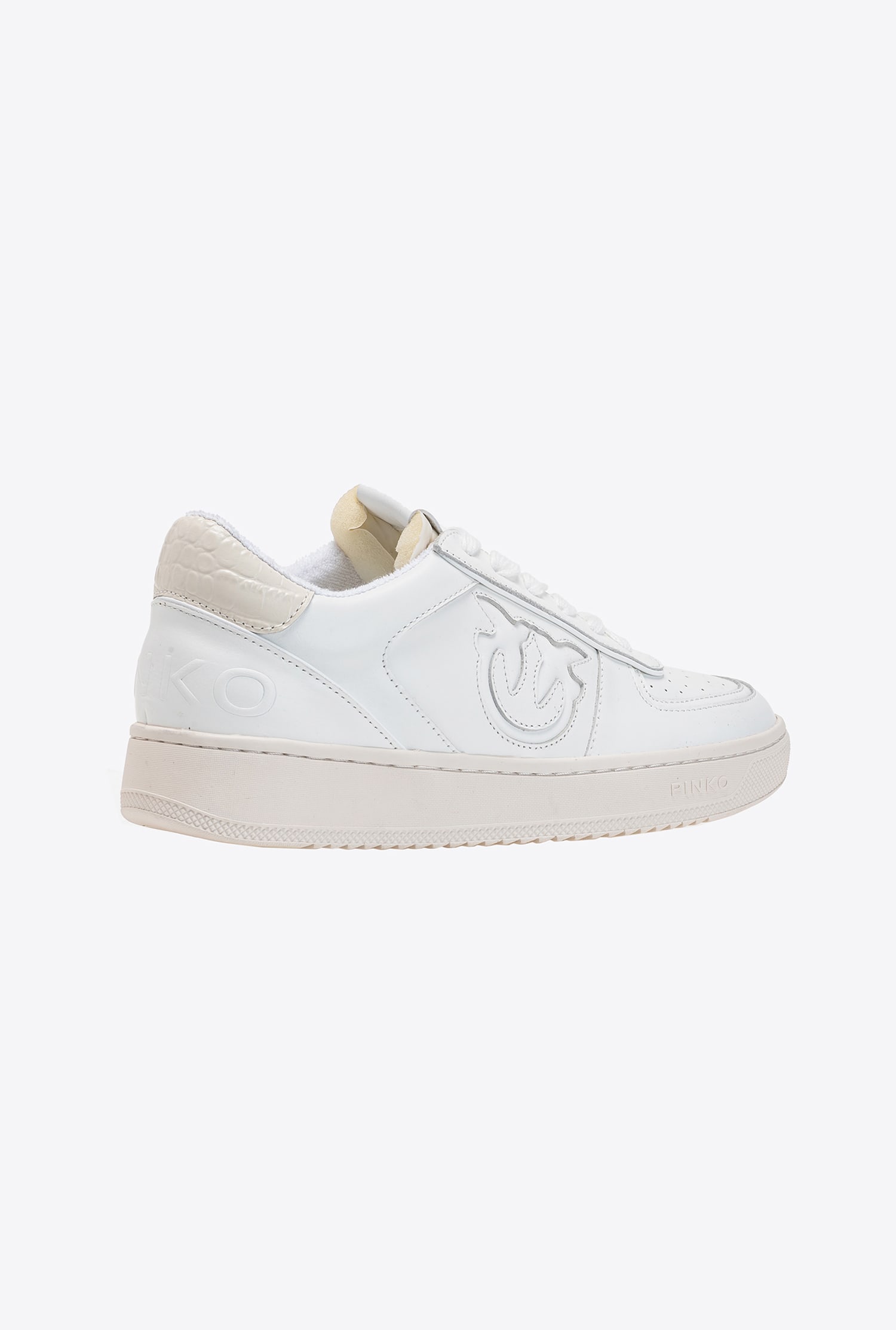 Shop Pinko Sneakers With Inserts In Bianco Brill.