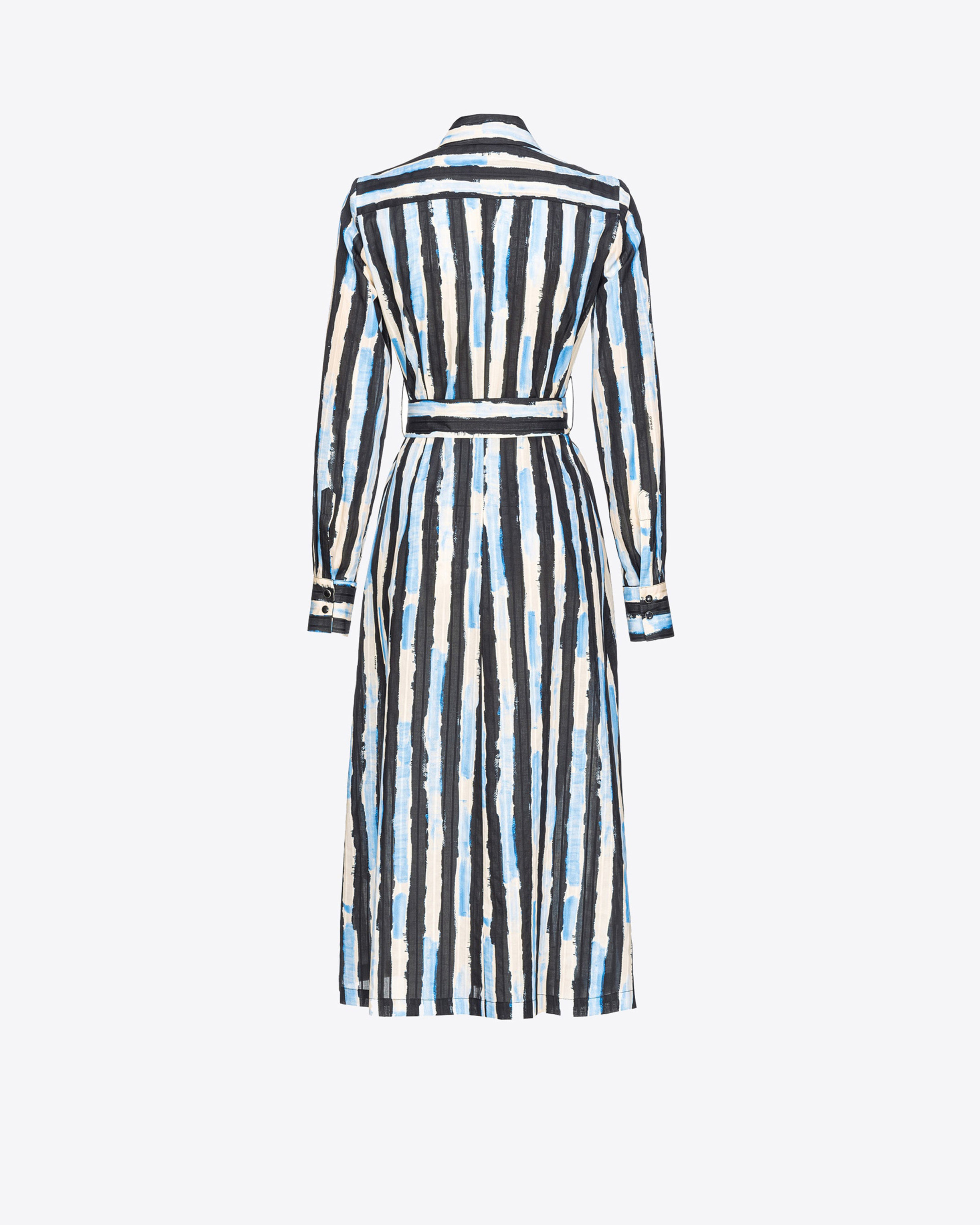 Shop Pinko Shirt Dress With Paint-stripe Print In Nero/burro/azzurro