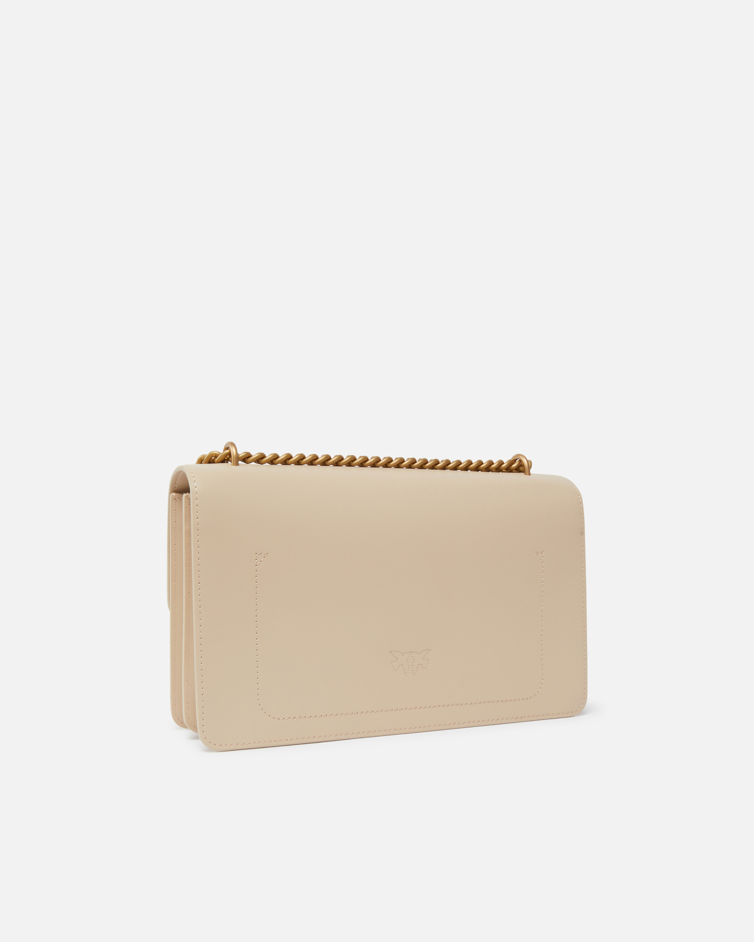 Pinko Classic Love Bag One Simply In Beige-smoke Grey-antique Gold