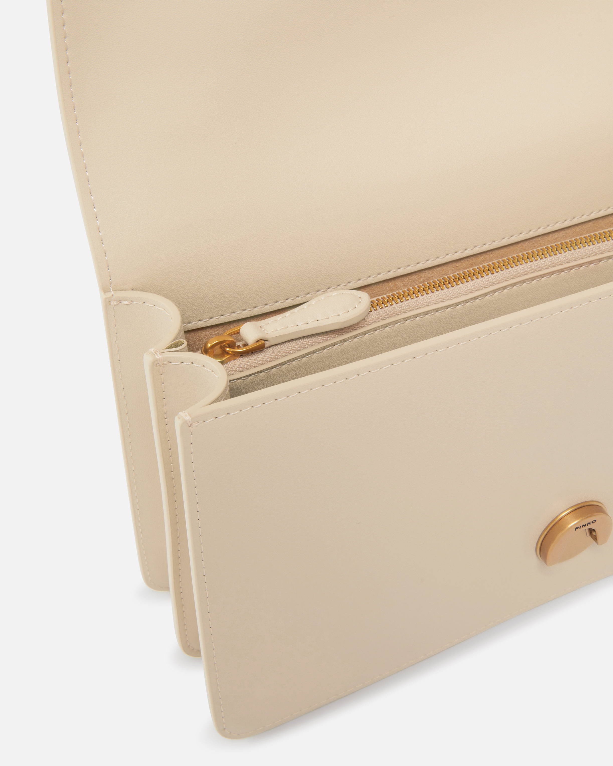 Pinko Classic Love Bag One Simply In Beige-smoke Grey-antique Gold