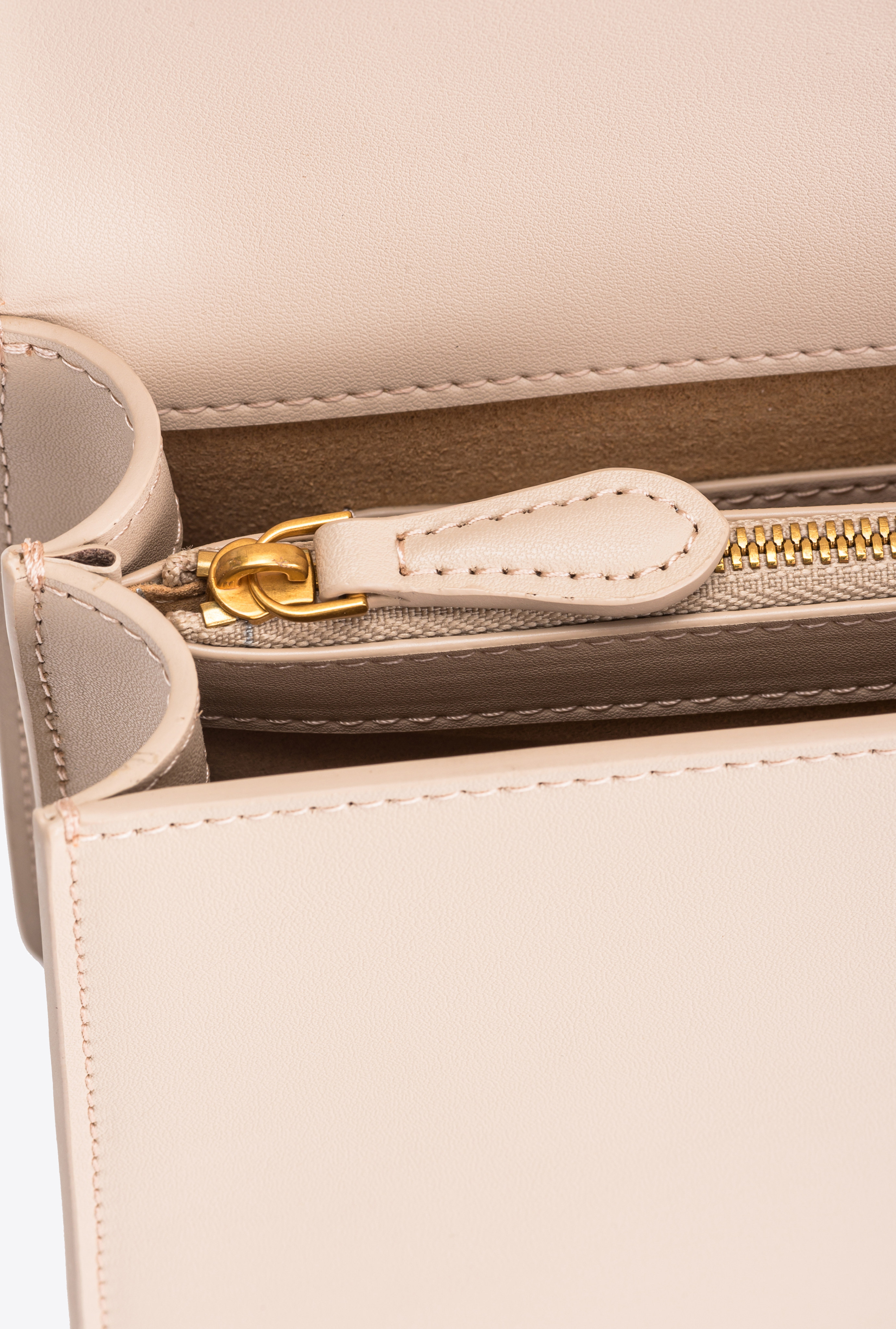 Pinko Classic Love Bag One Simply In Beige-smoke Grey-antique Gold