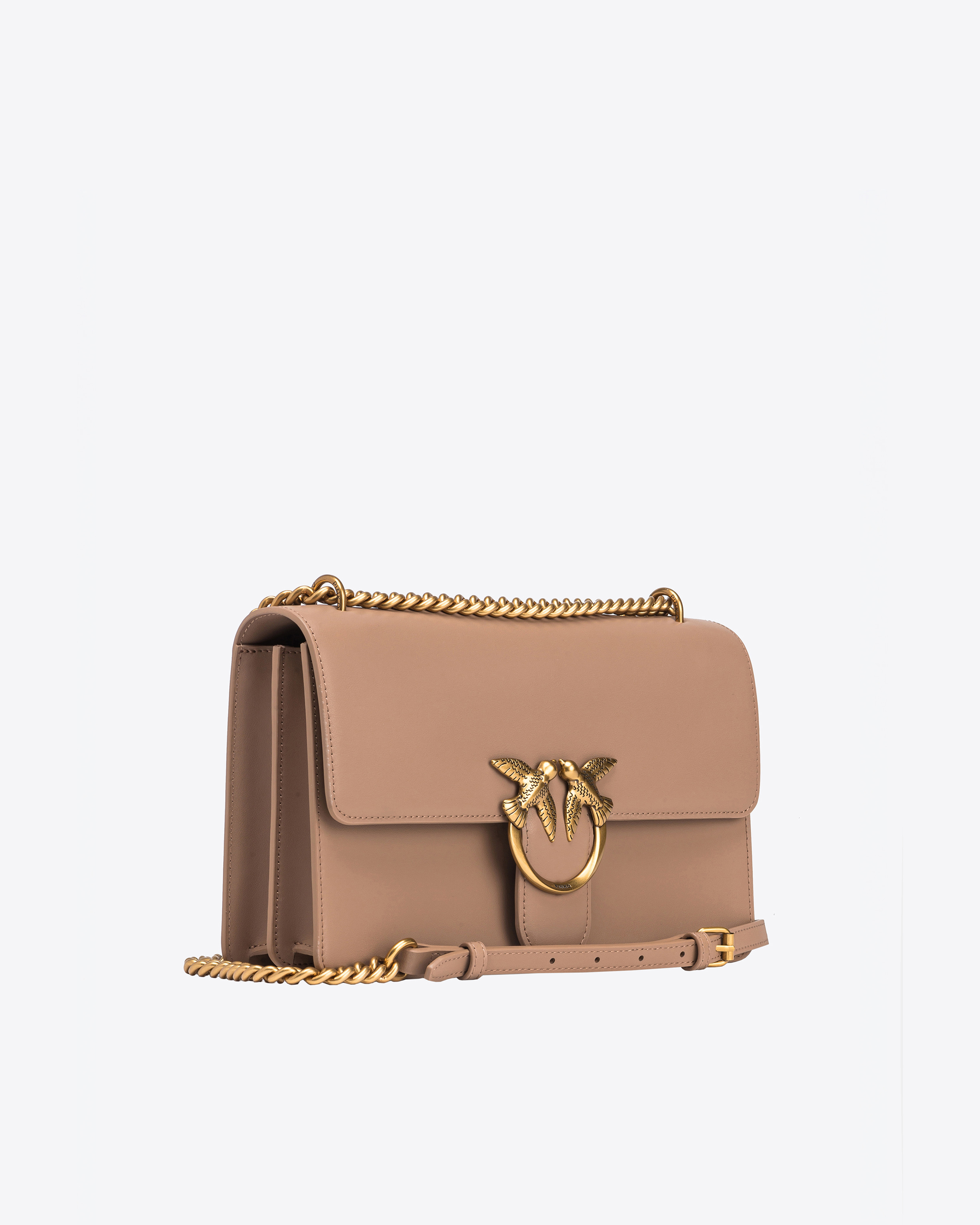 Pinko Classic Love Bag One Simply In Biscuit Au Gingembre-or Antique