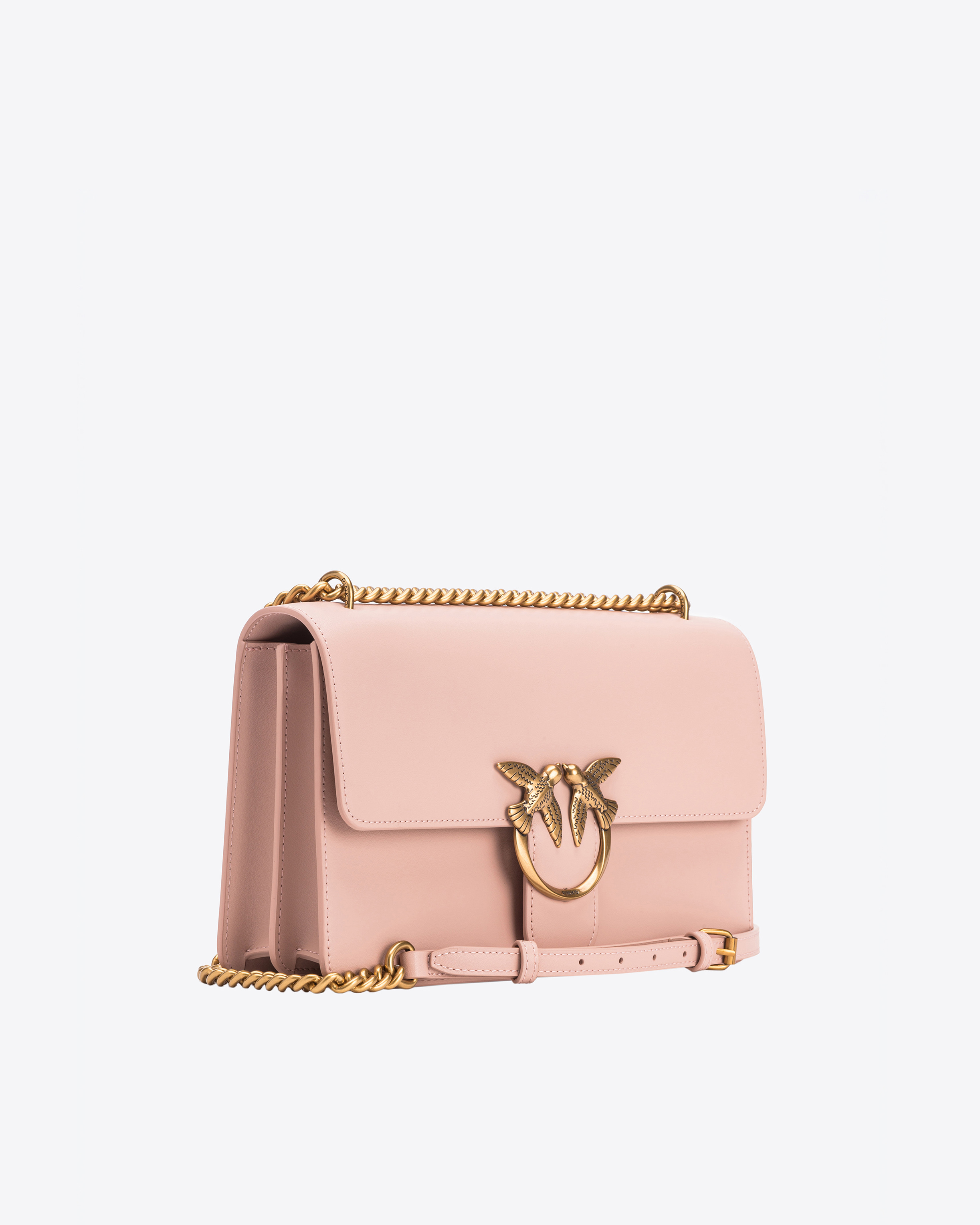 Pinko Love One Mini Crossbody Bag In Pink/dusty Pink-antique Gold
