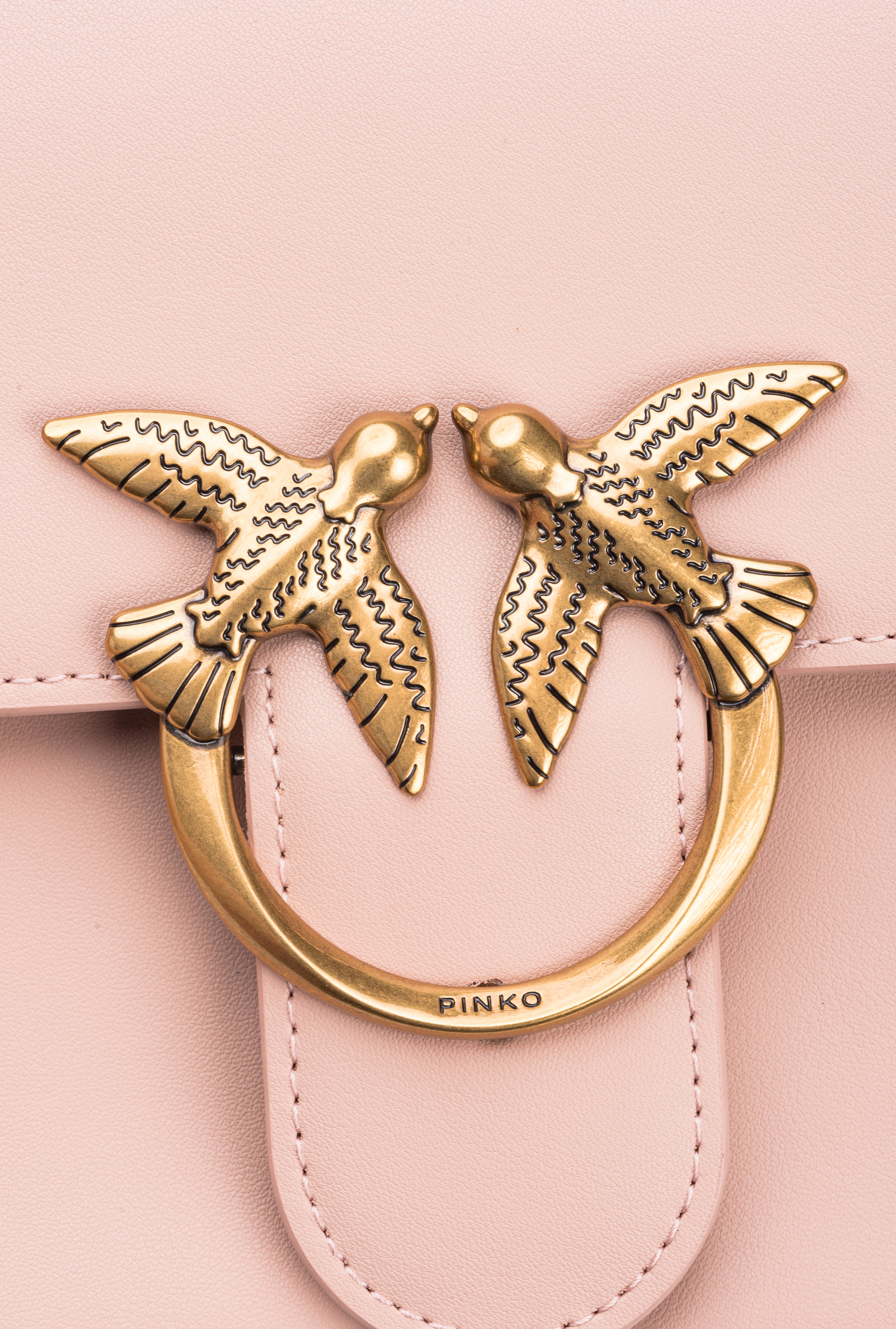 Pinko Love One Mini Crossbody Bag In Pink/dusty Pink-antique Gold