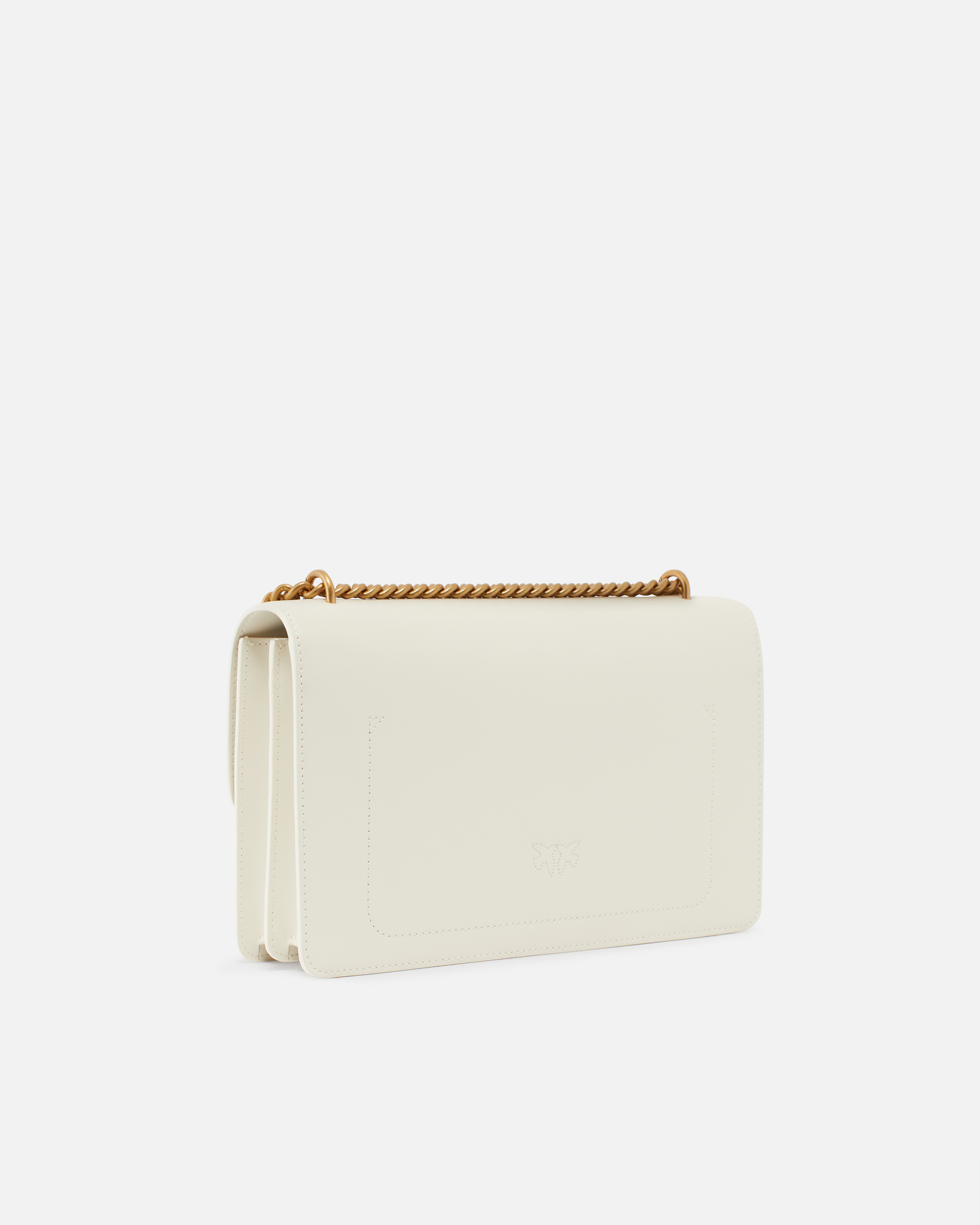 Shop Pinko Classic Love Bag One Simply In White+white-antique Gold