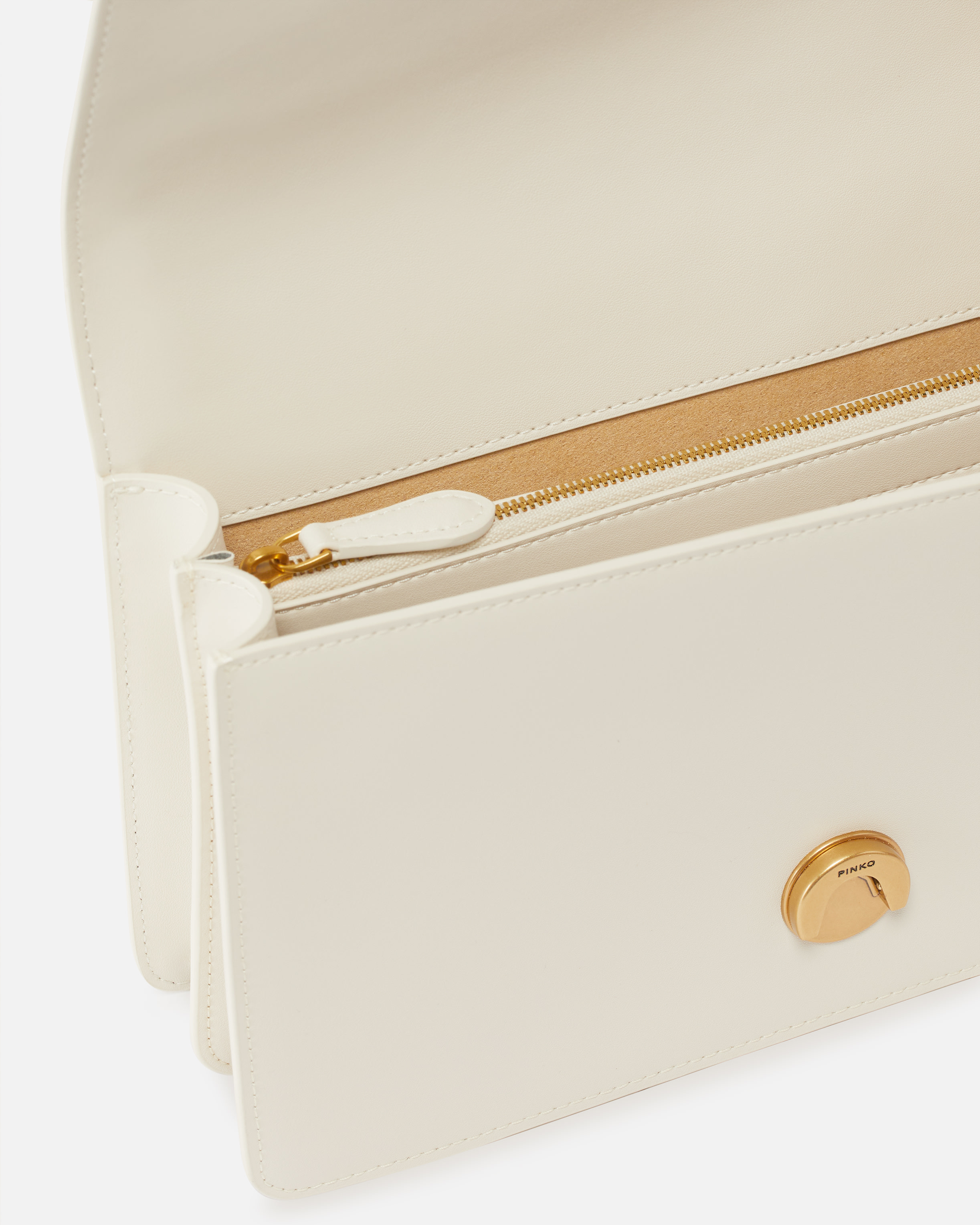 Shop Pinko Classic Love Bag One Simply In White+white-antique Gold