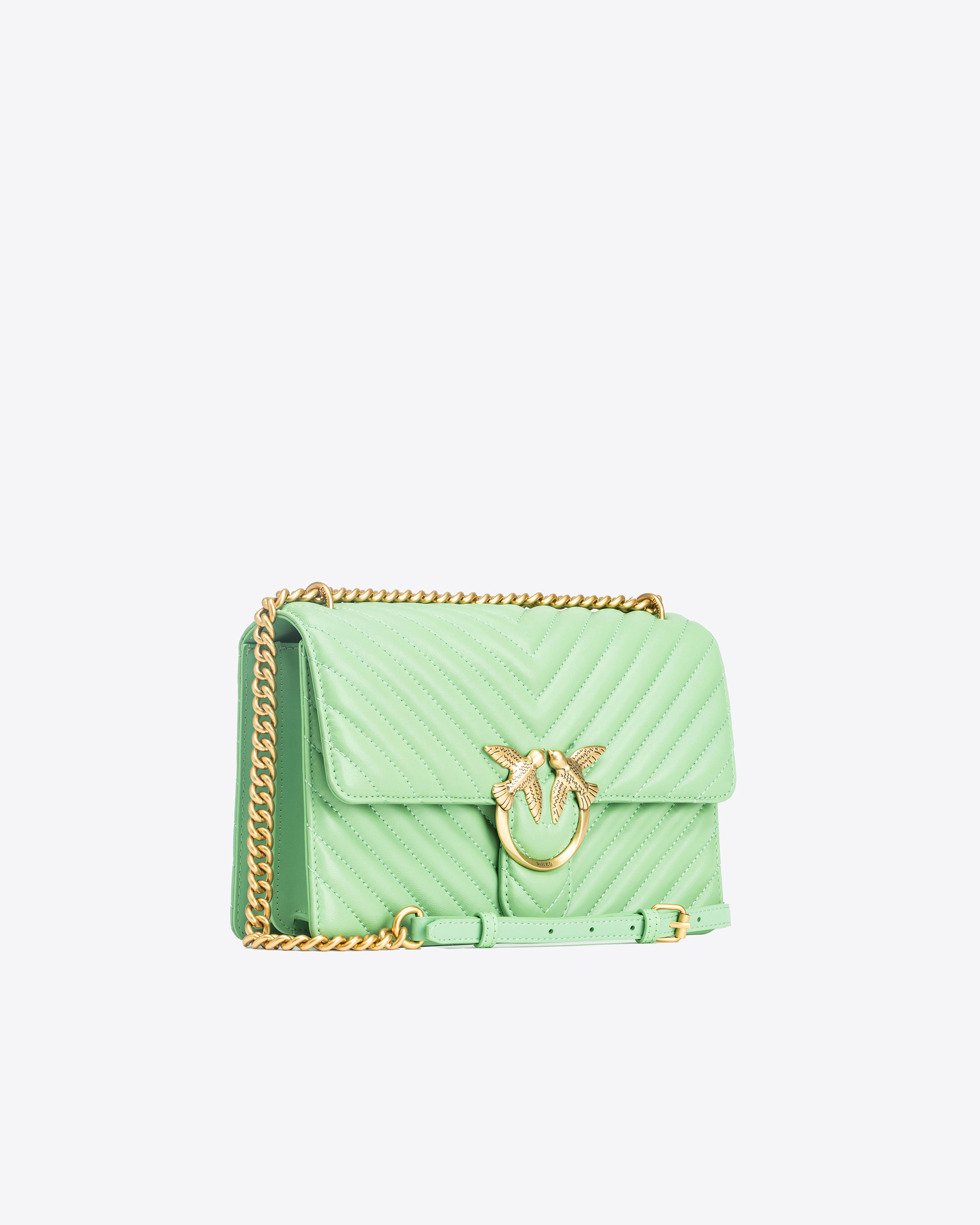 Bolsos Cruzados Pinko Oferta - Classic Love Bag Click Chevron Mujer Verde  Oliva Verdes Dorados