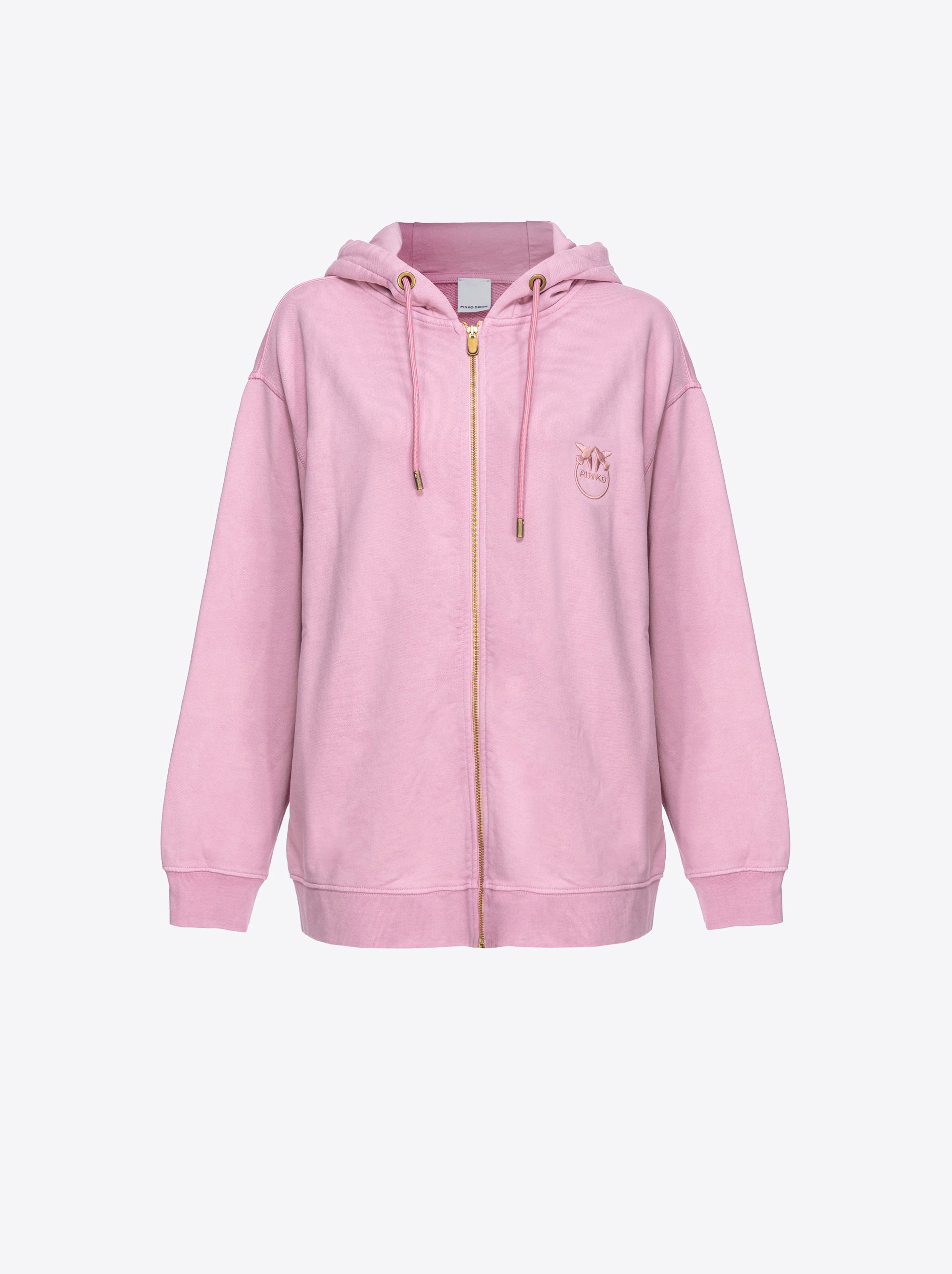 Pinko Sweatjacke mit Reißverschluss und Love-Birds-Stickerei