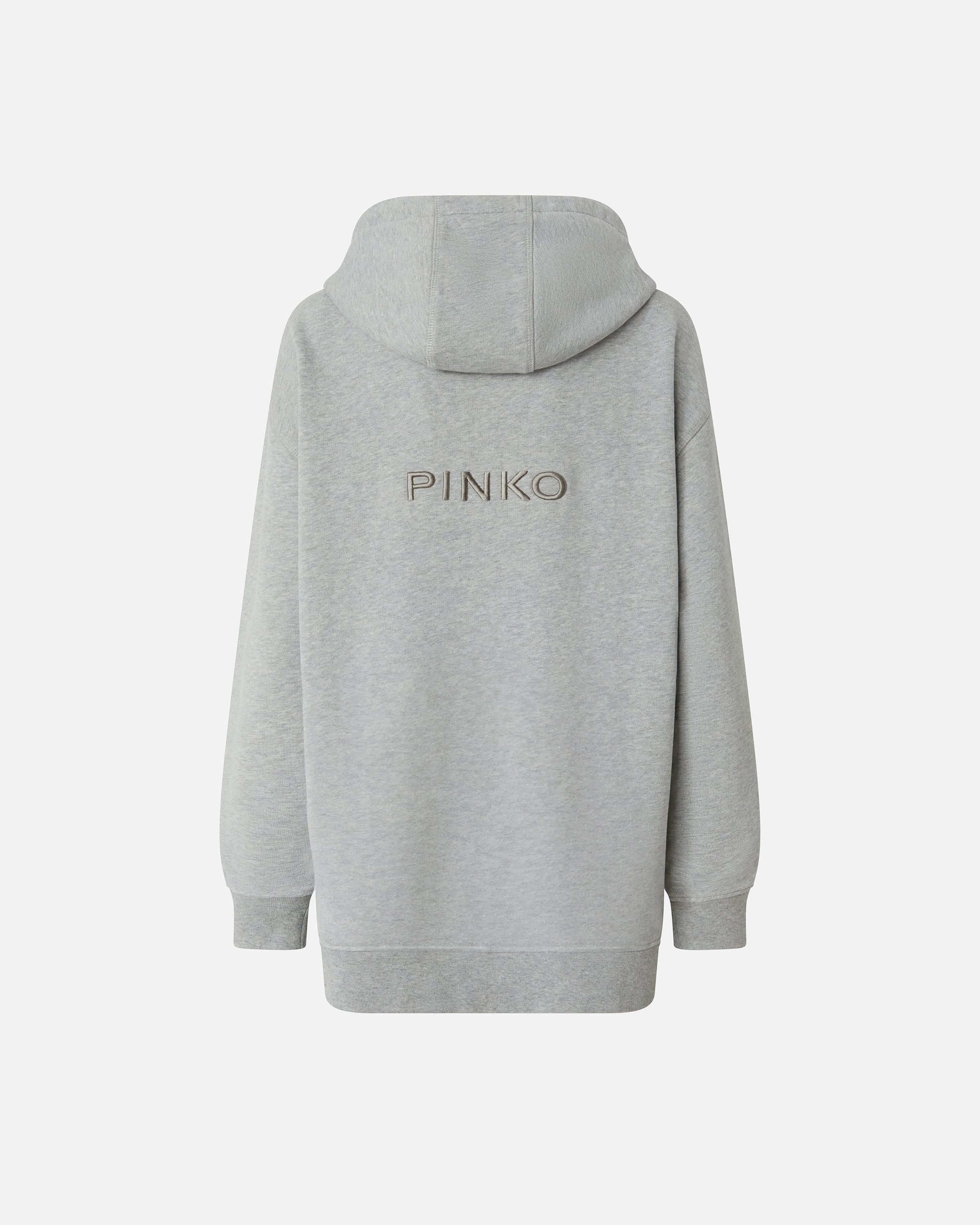 Худи на молнии с вышитым логотипом - СЕРЫЙ - large