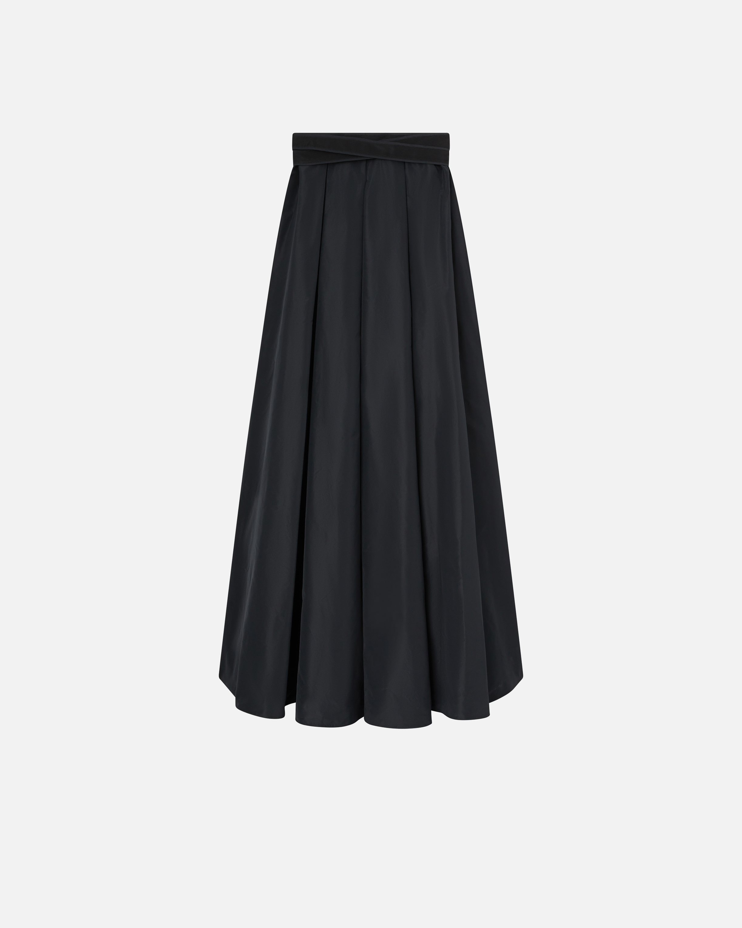 Shop Pinko Taffeta Maxi-skirt In Limo Black