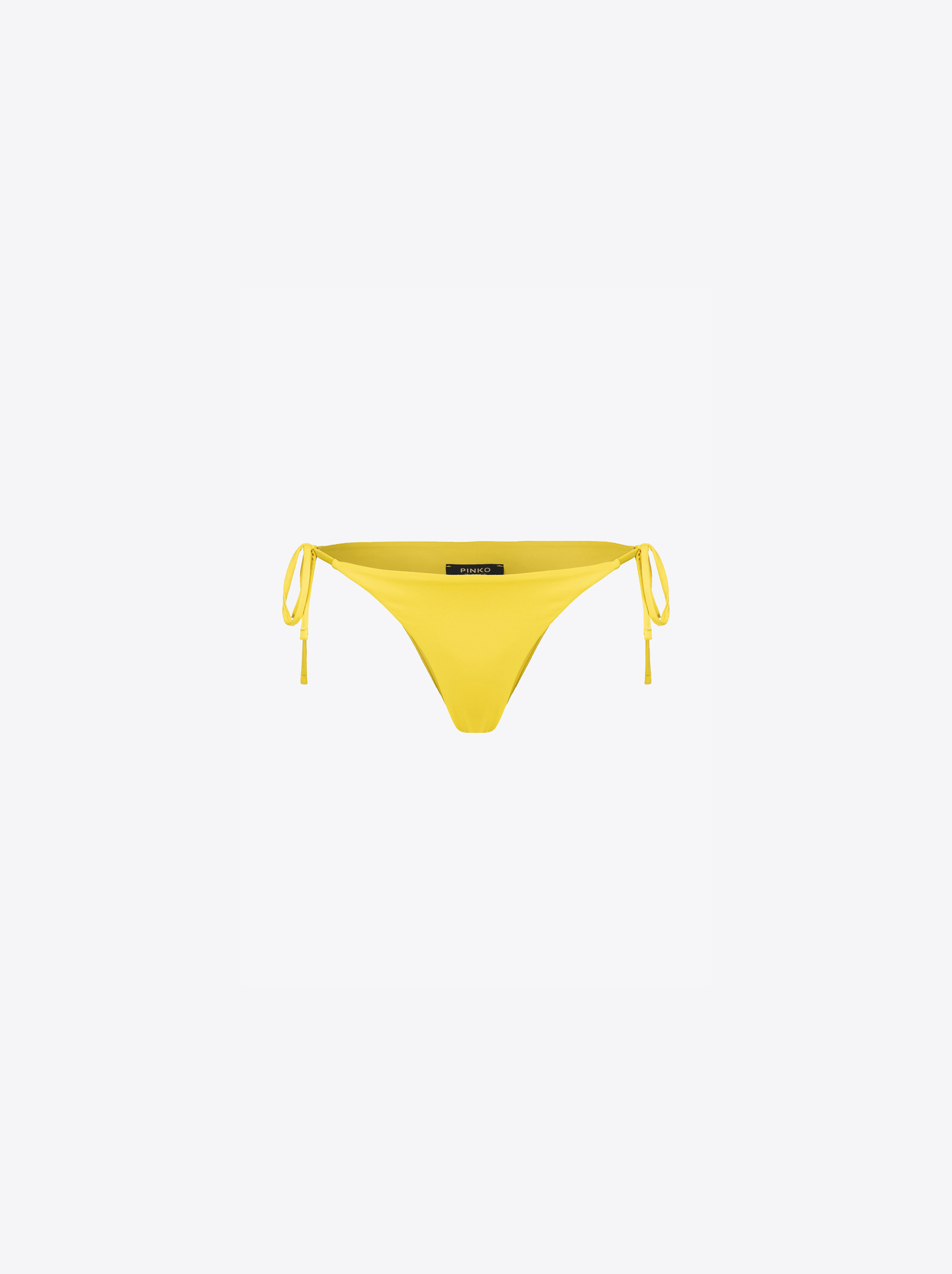 Shop Pinko Bikini Bottoms With Ties In Jaune Renoncule