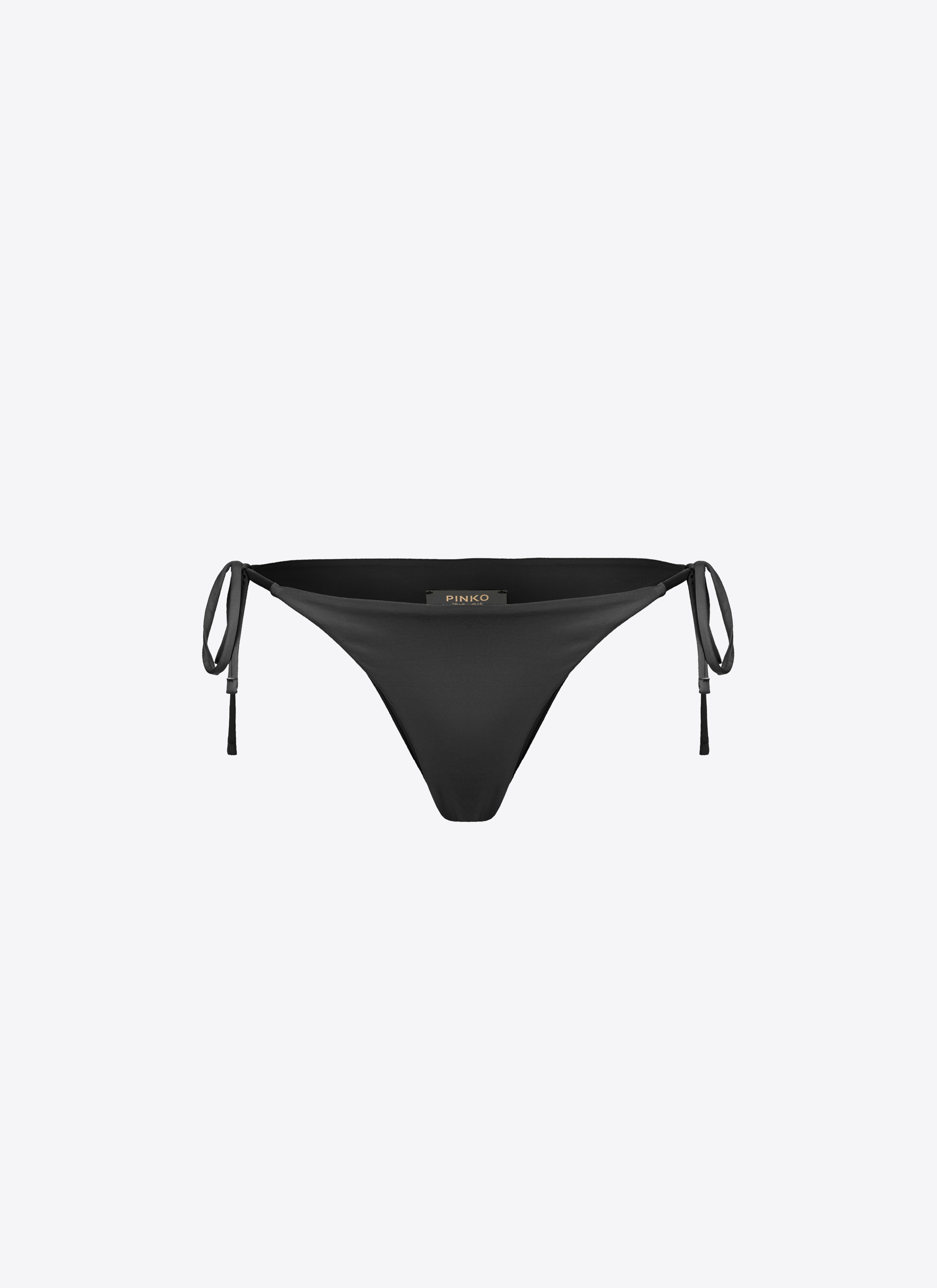 Shop Pinko Bikini Bottoms With Ties In Noir Limousine