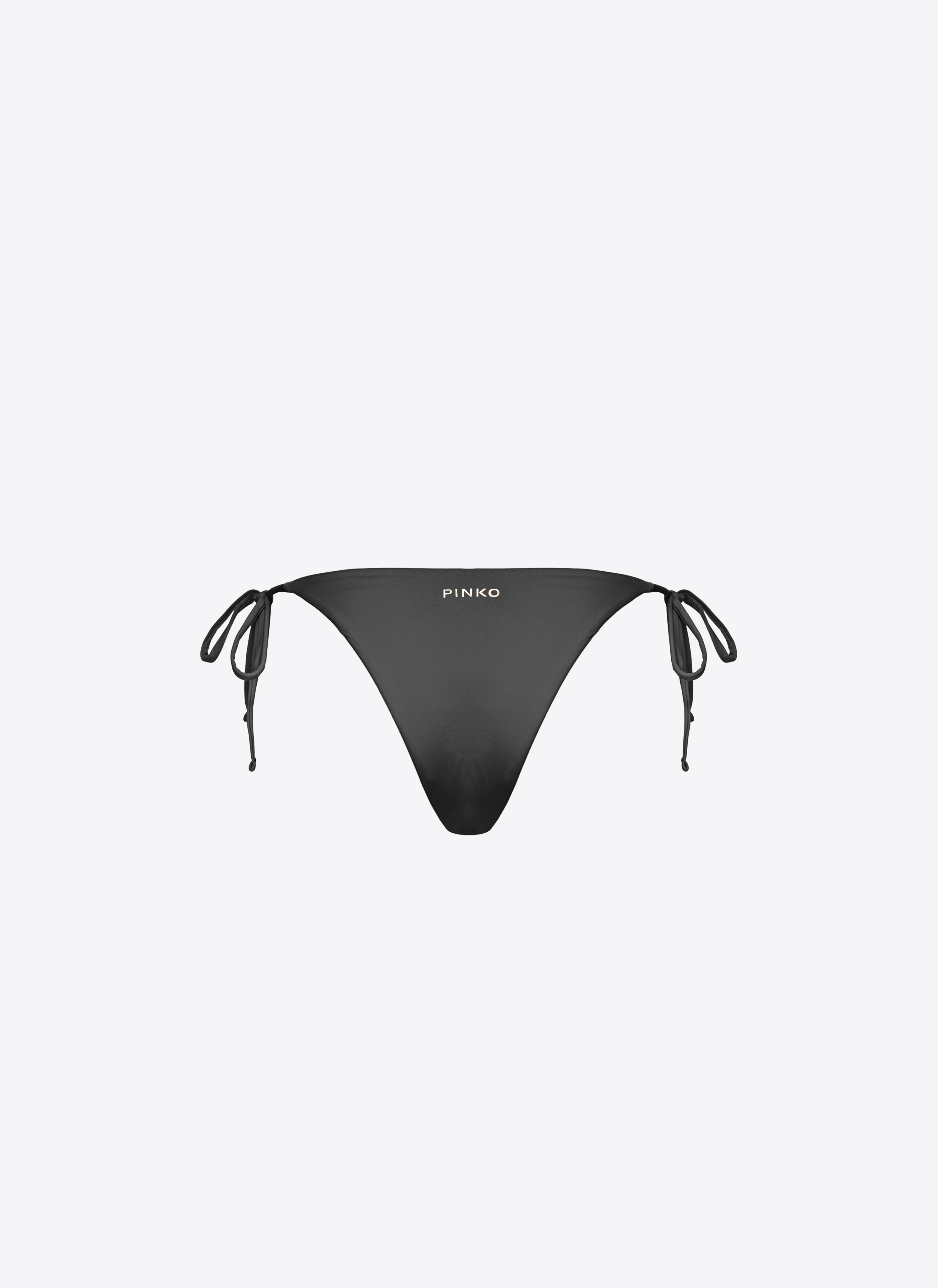 Shop Pinko Bikini Bottoms With Ties In Noir Limousine