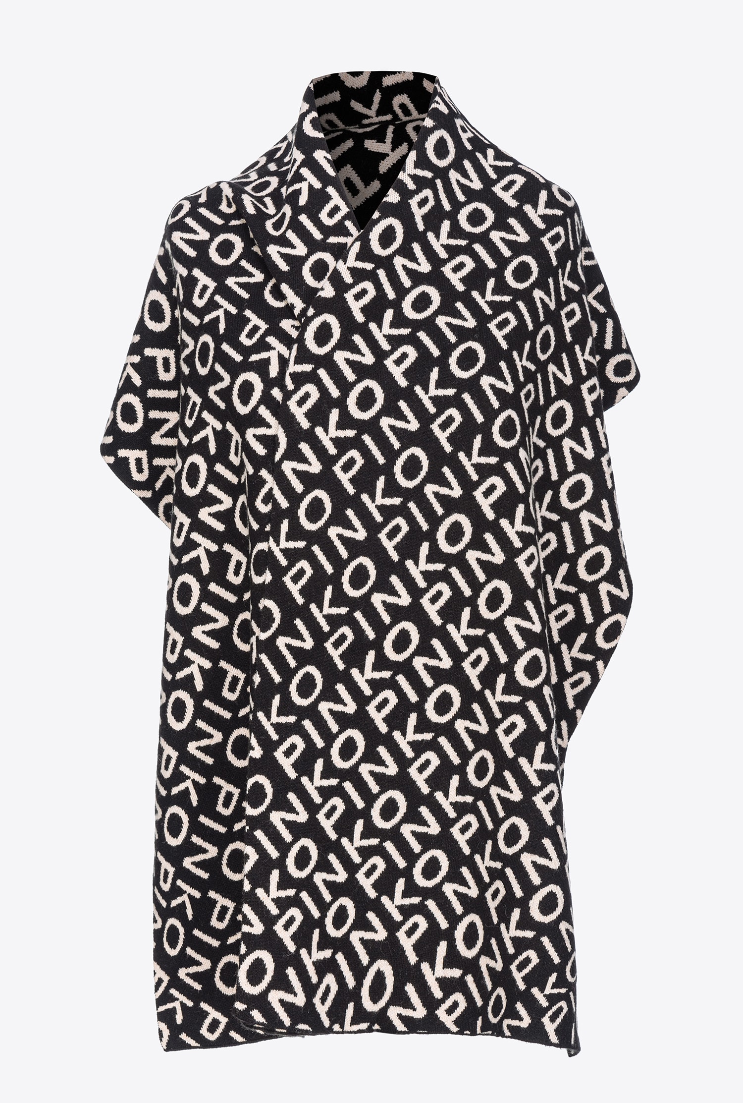 Pinko Logo-Print Two-Tone Scarf