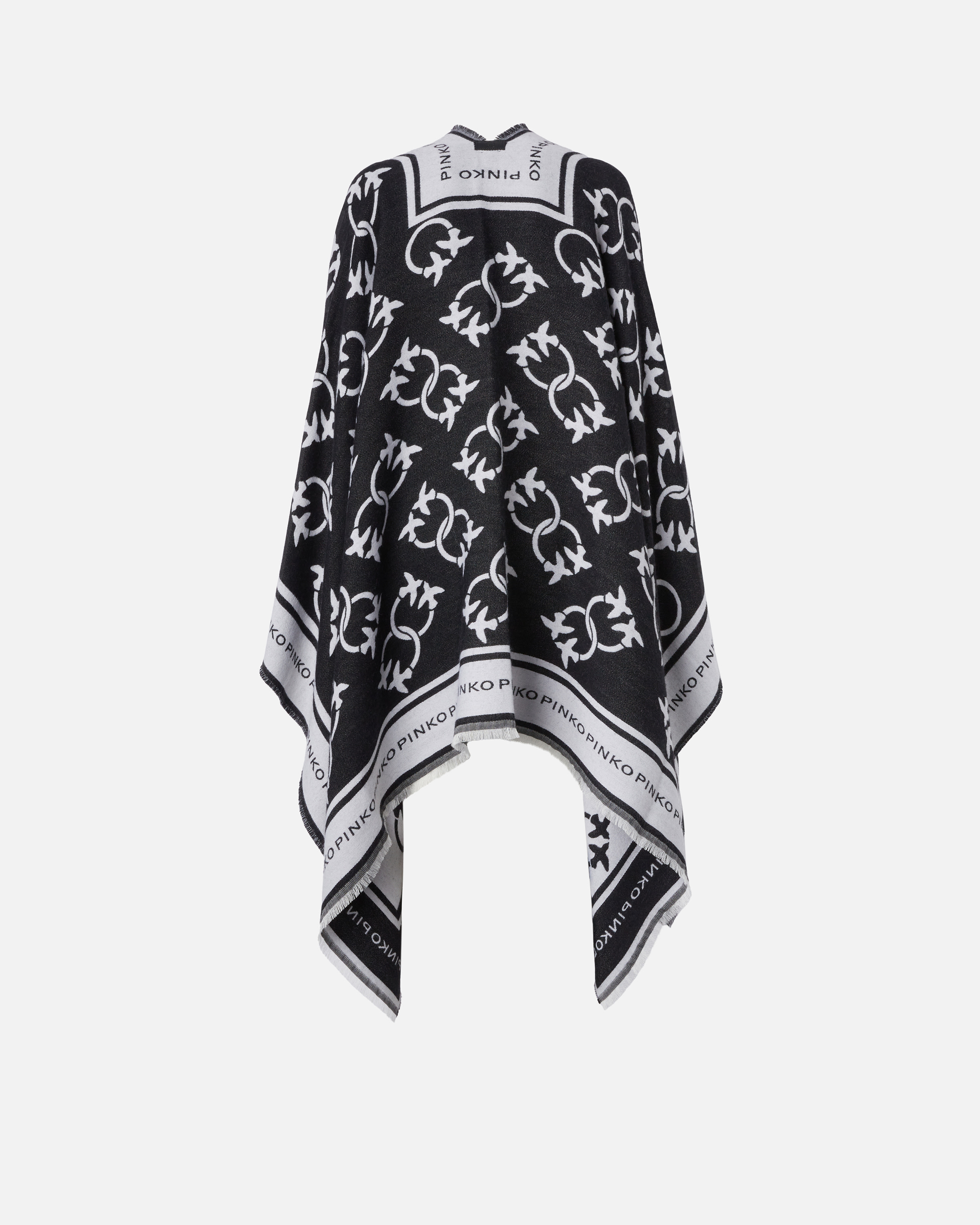 Палантин-накидка с жаккардовым узором Monogram - ЧЕРНЫЙ, multicolor - large