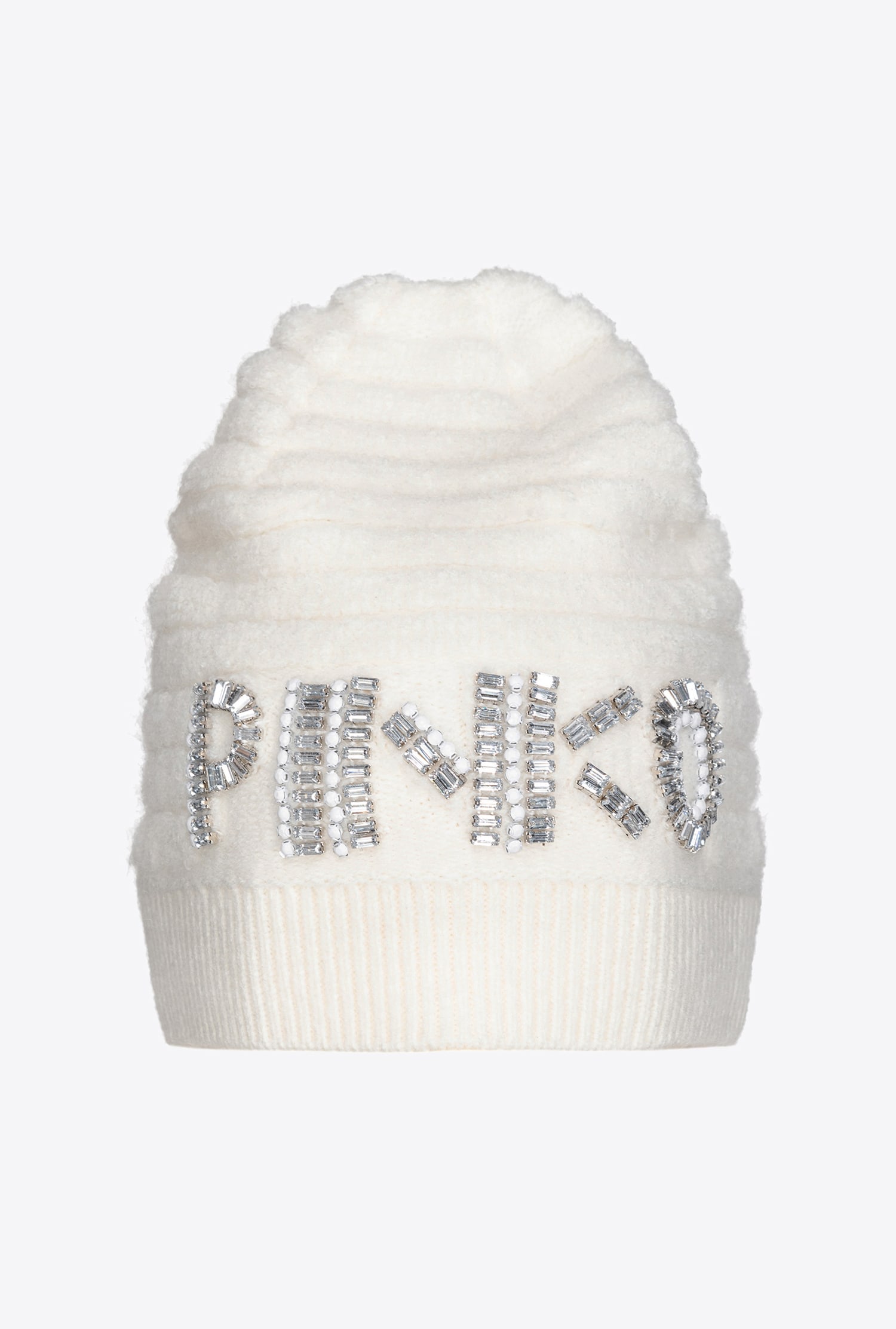 Beanie with shiny logo - White - large | Pinko 