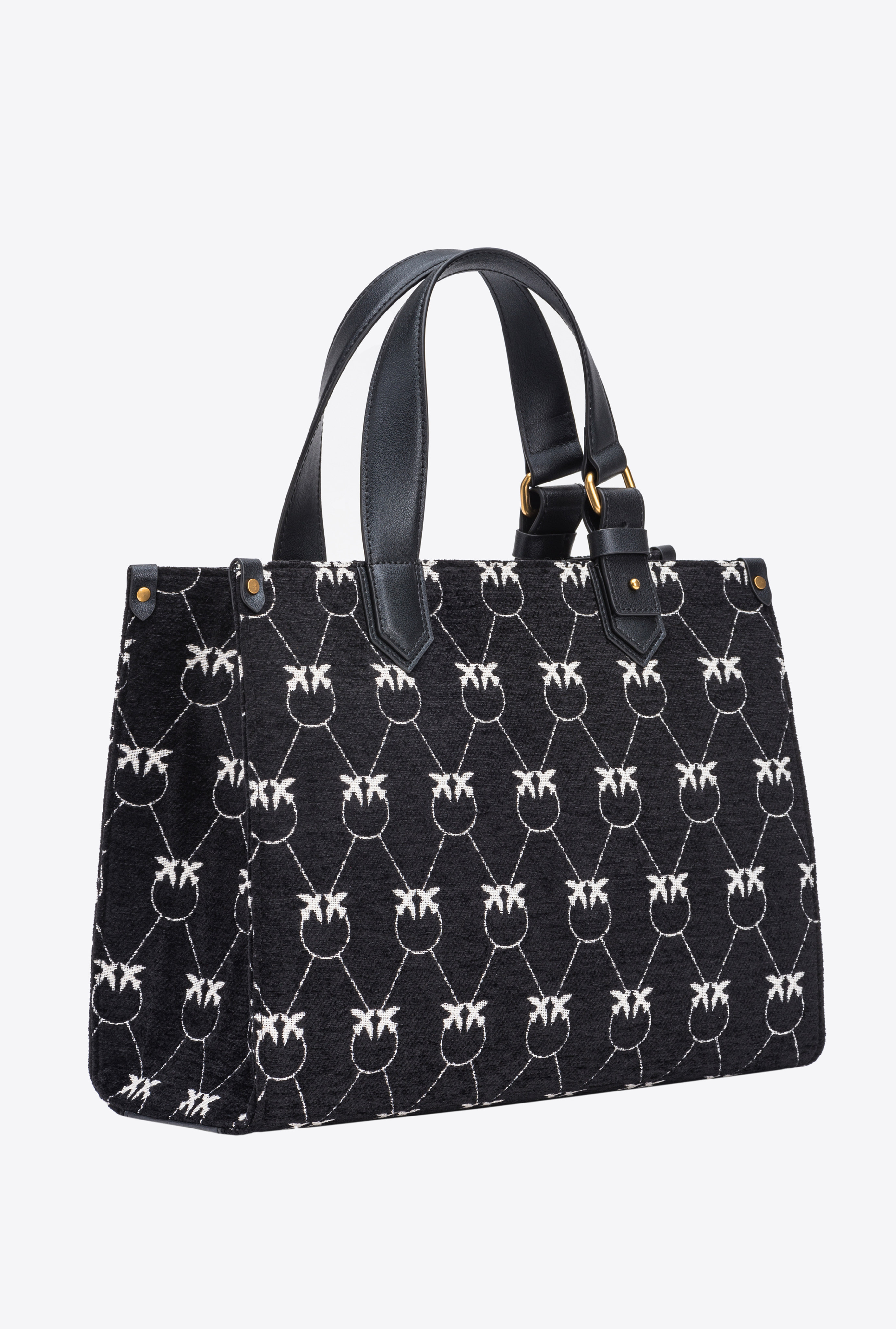 Τσάντα Shopper Box με ζακάρ σχέδιο Monogram PINKO → Shop Online