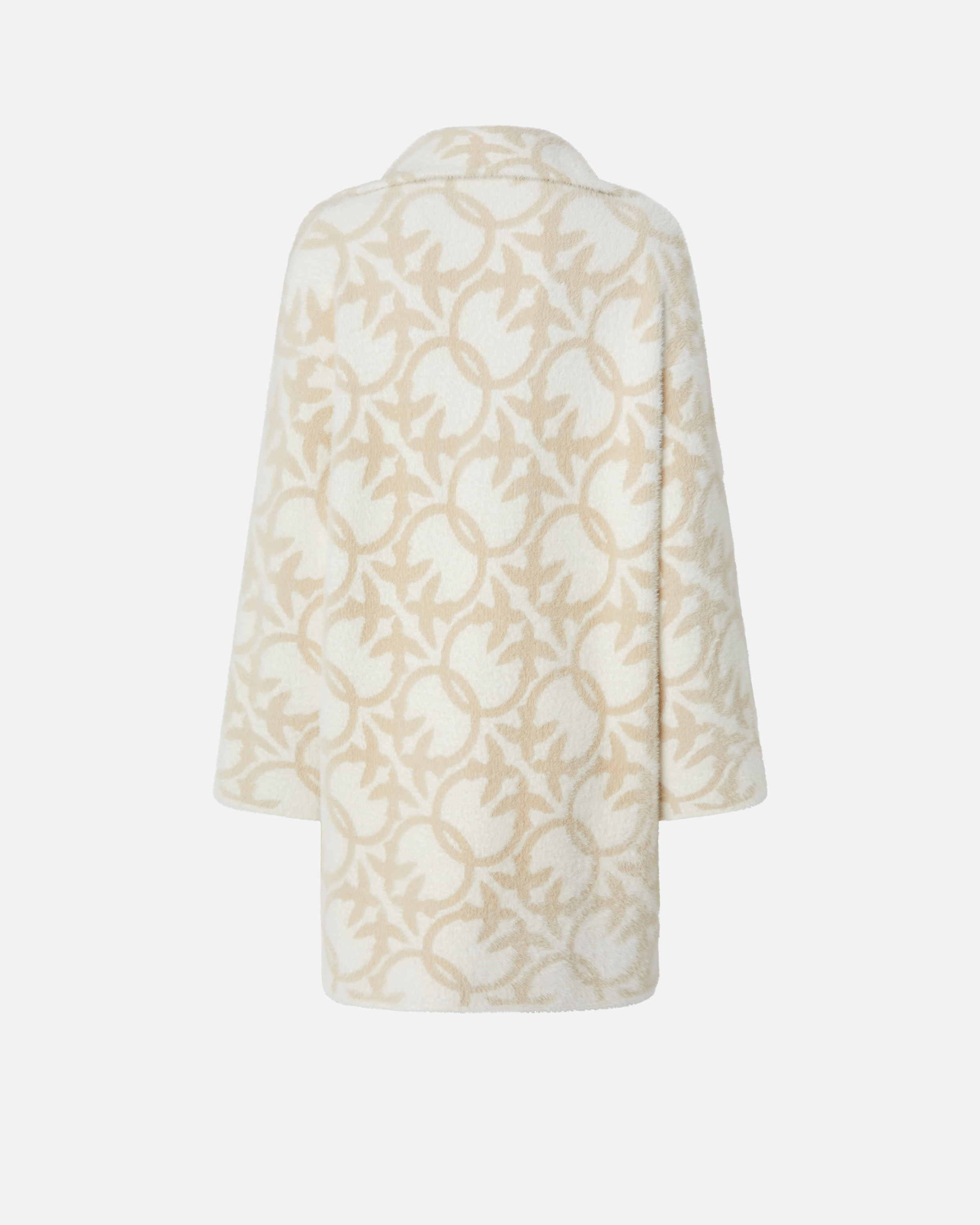 Полупальто из искусственного меха с логотипами - БЕЖЕВЫЙ, multicolor, БЕЛЫЙ - large