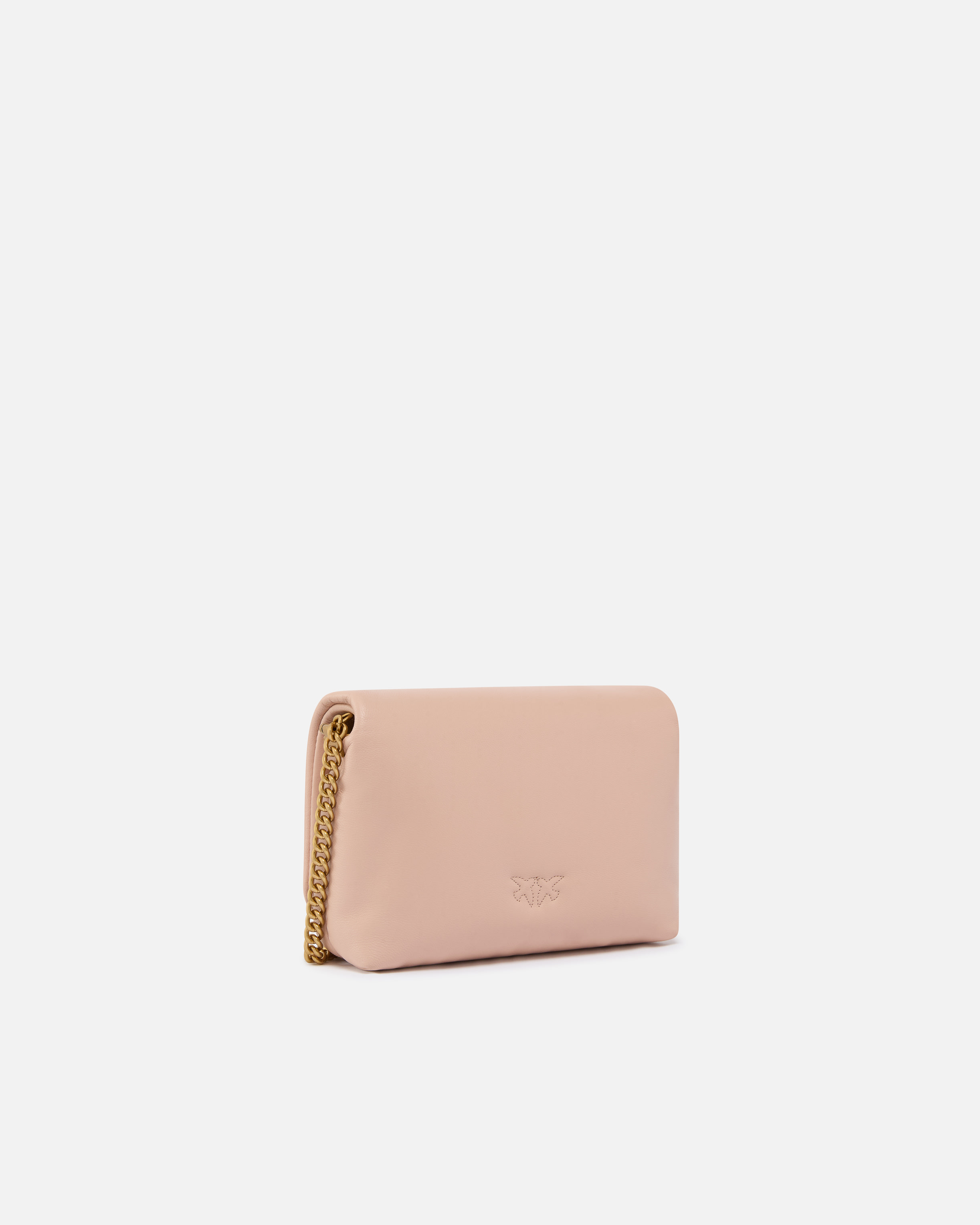 Powder Pink Saffiano Leather Mini Pouch