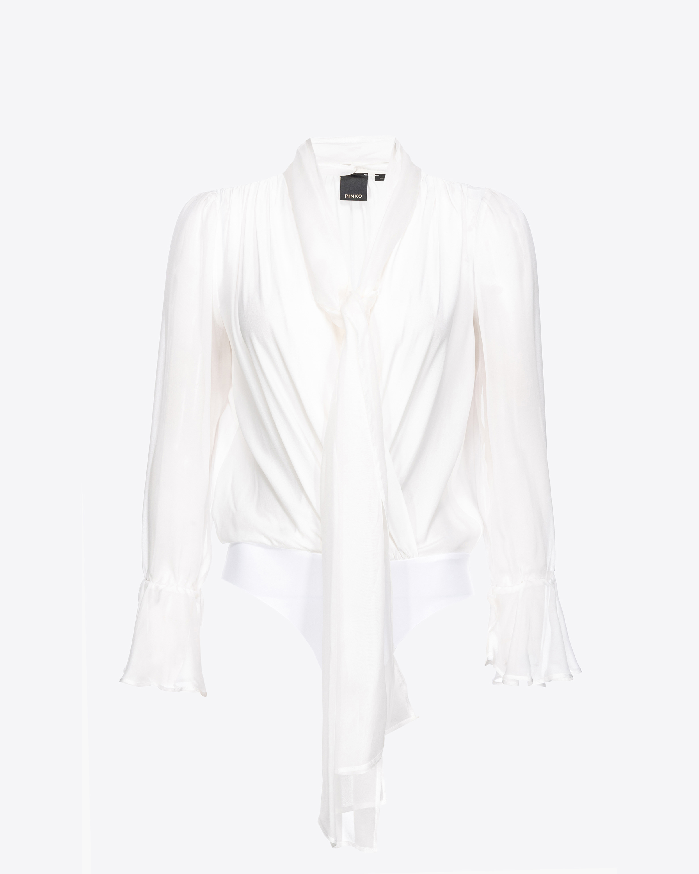 Pinko Body En Mousseline De Soie In Blanc-blanche-neige