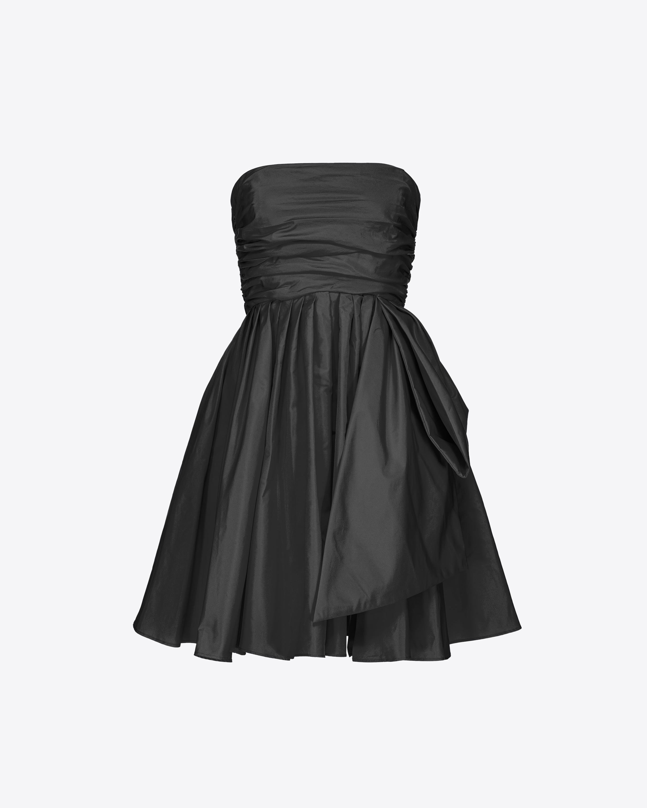 Pinko Mini Taffeta Dress In Limo Black