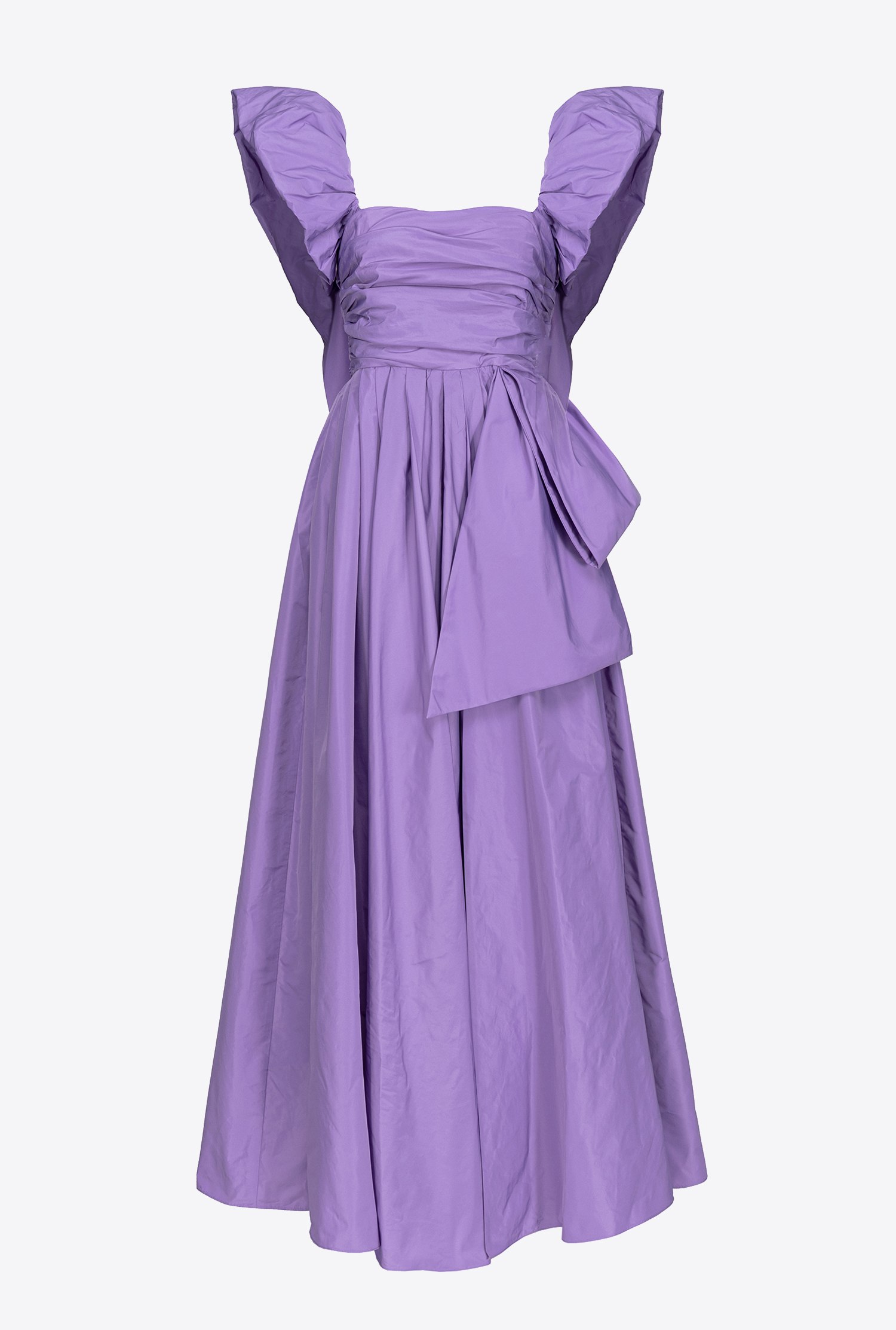 PINKO LONG TAFFETA DRESS WITH REMOVABLE SLEEVES