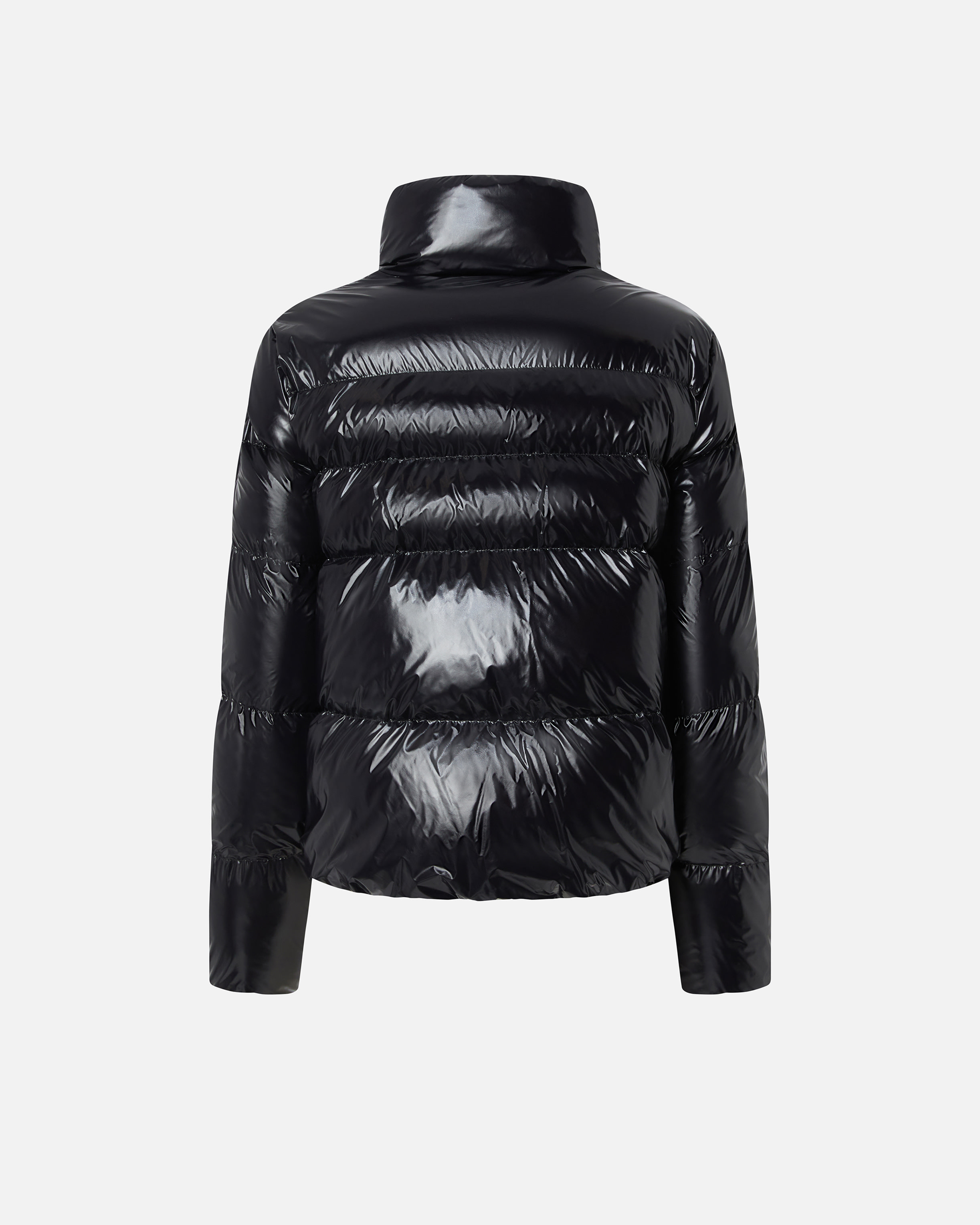 Пуховик-бушлат из нейлона Crystal - ЧЕРНЫЙ - large