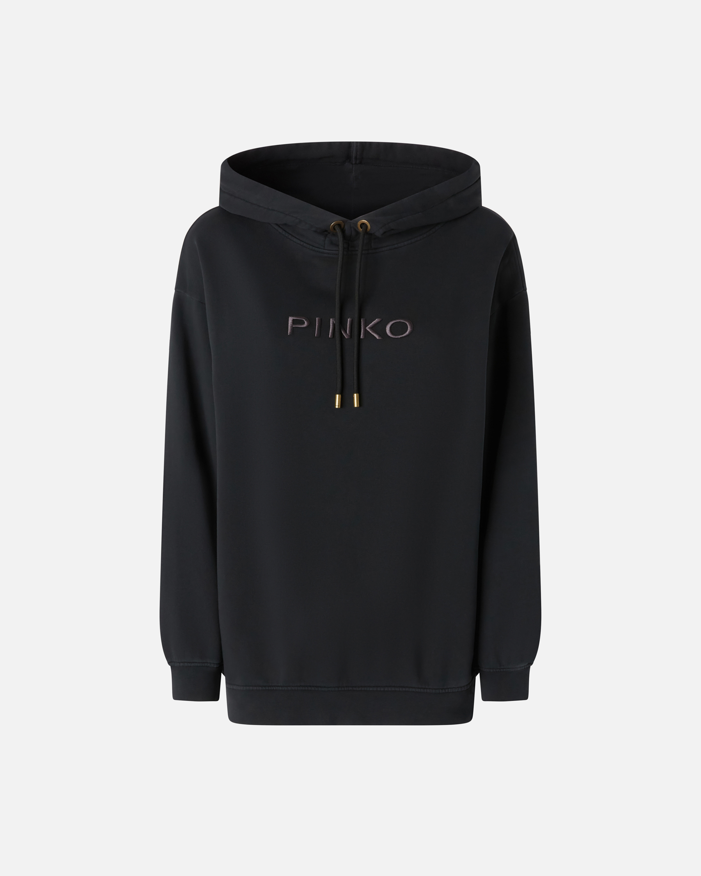 Pinko Sweatshirt With Embroidered Logo In Caviar Black