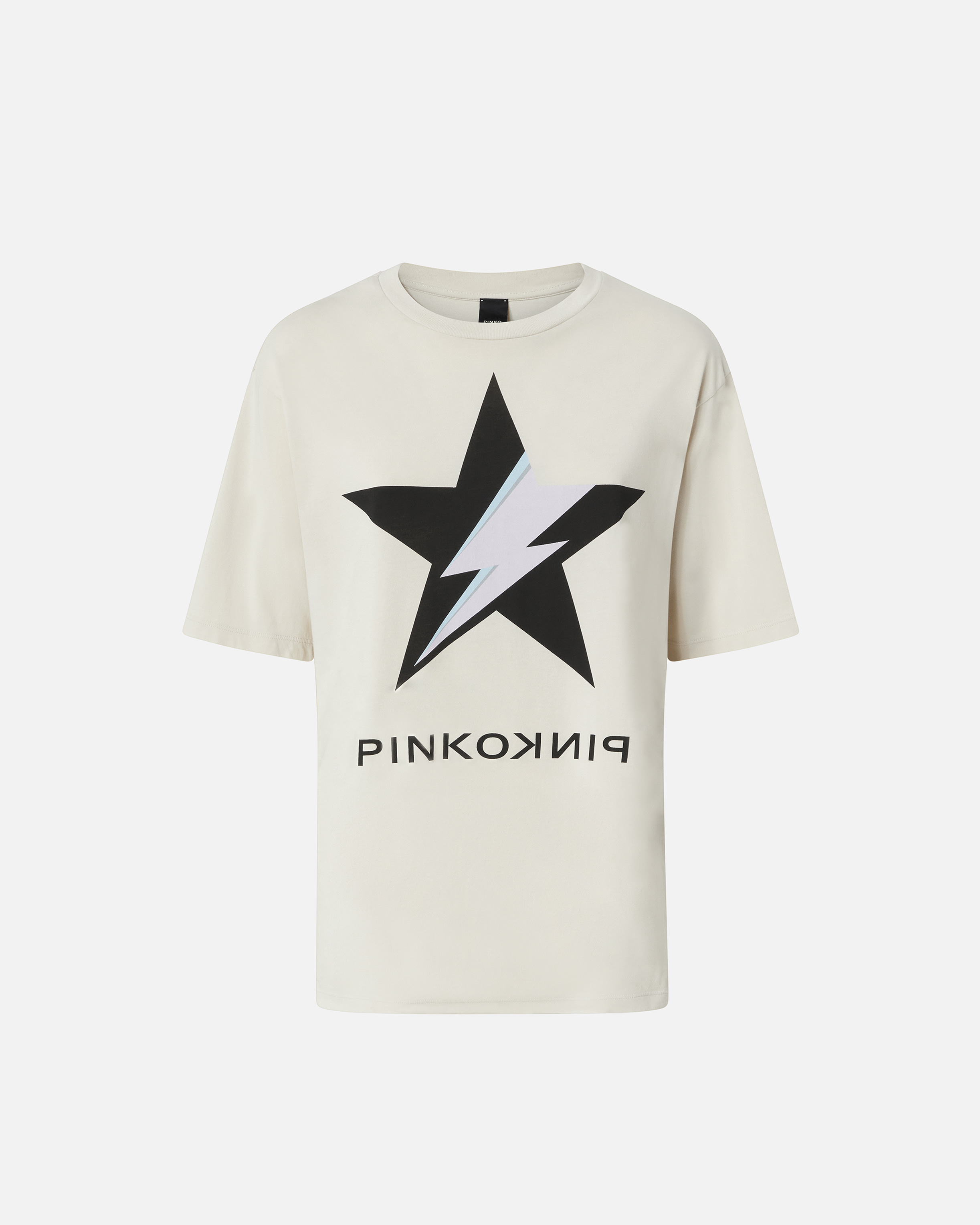 Pinko Baumwoll-T-Shirt mit Old-Effekt und Sternen-Print