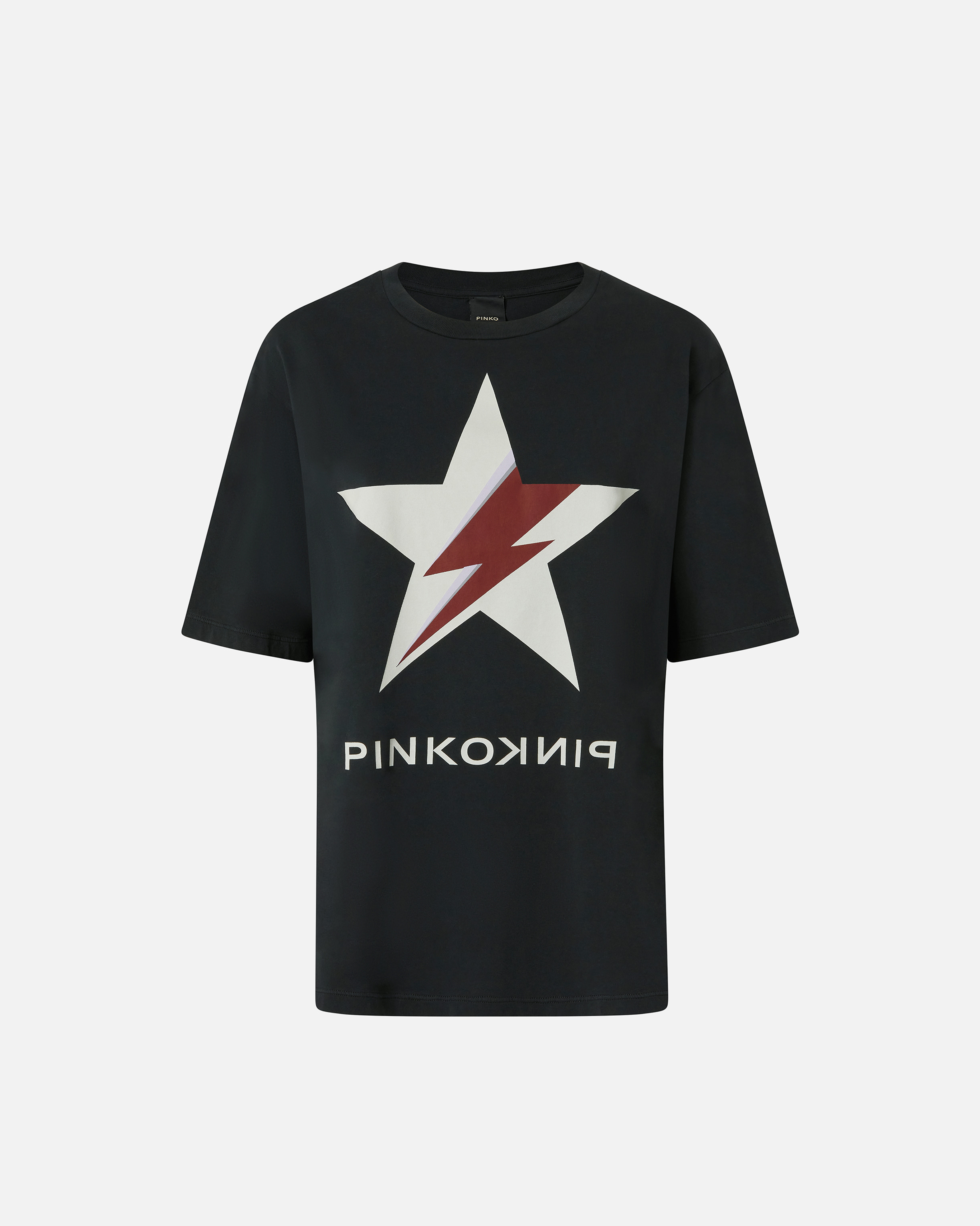 Pinko Baumwoll-T-Shirt mit Old-Effekt und Sternen-Print