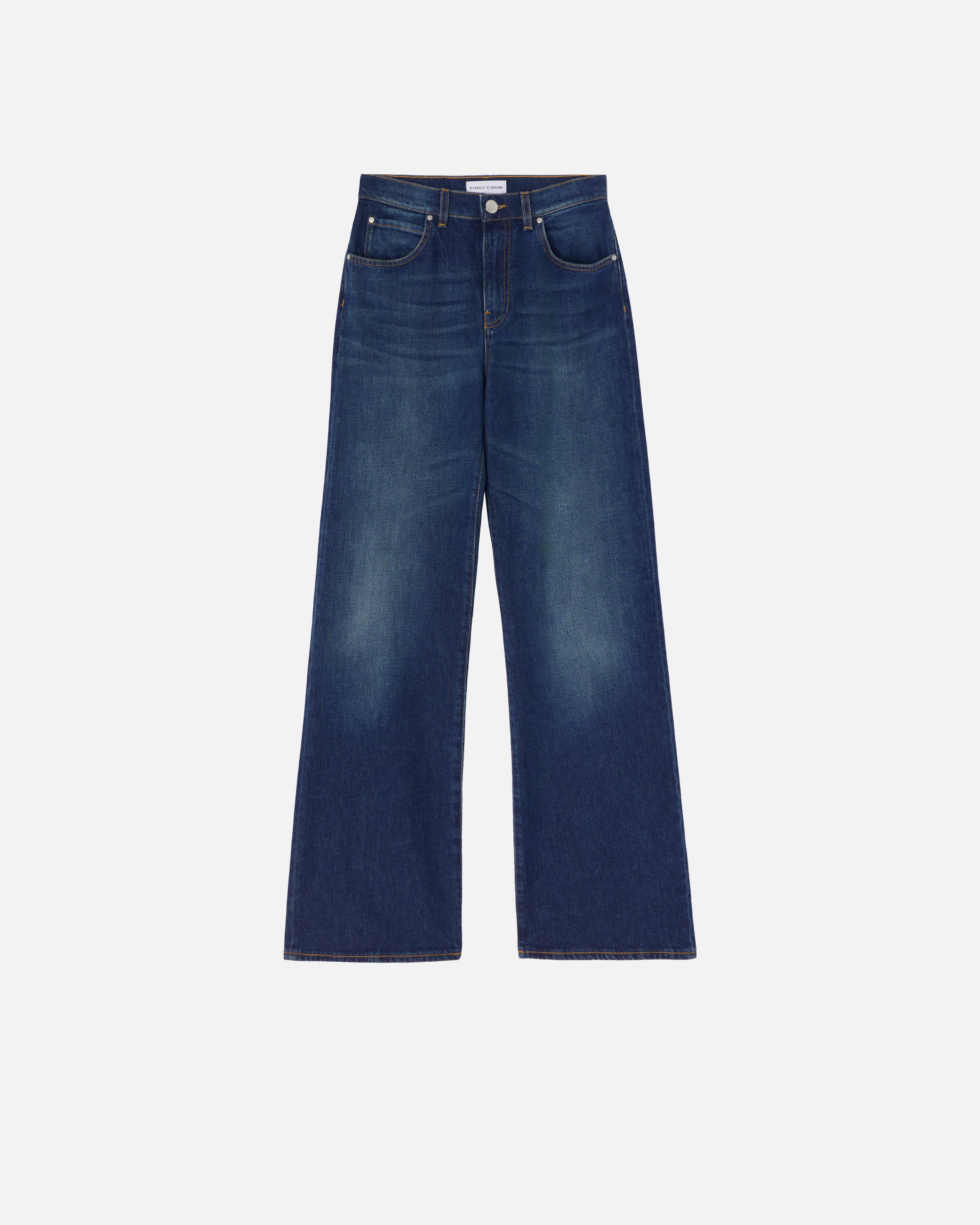 Pinko Jeans mit weitem Bein aus Denim in Vintage Blue