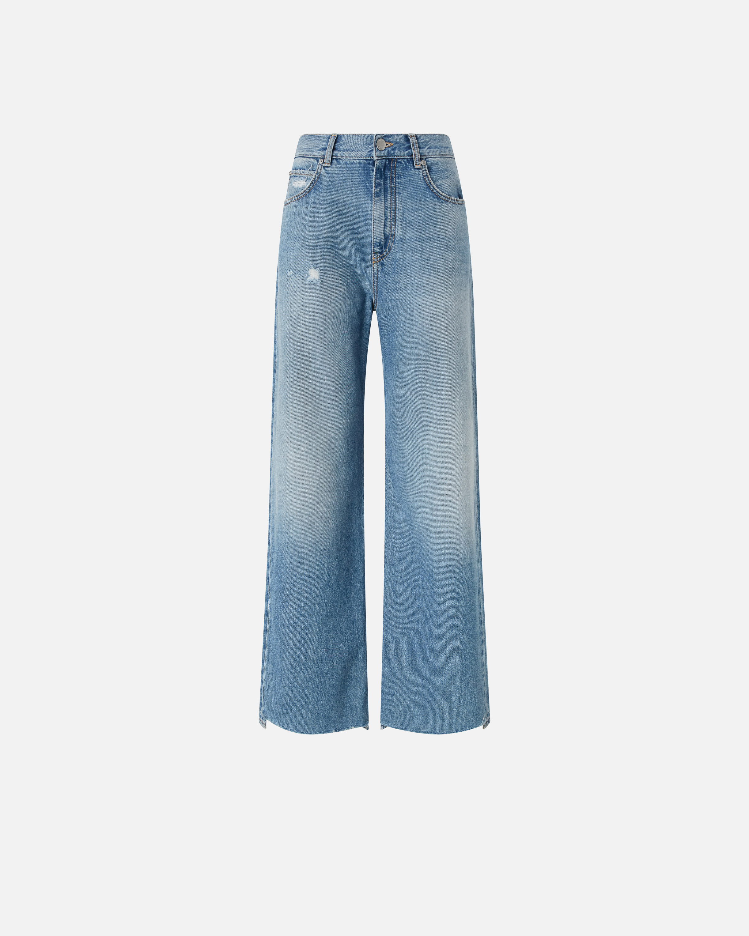 Pinko Palazzo Jeans In Soft Denim In Medium/light Vintage Wash