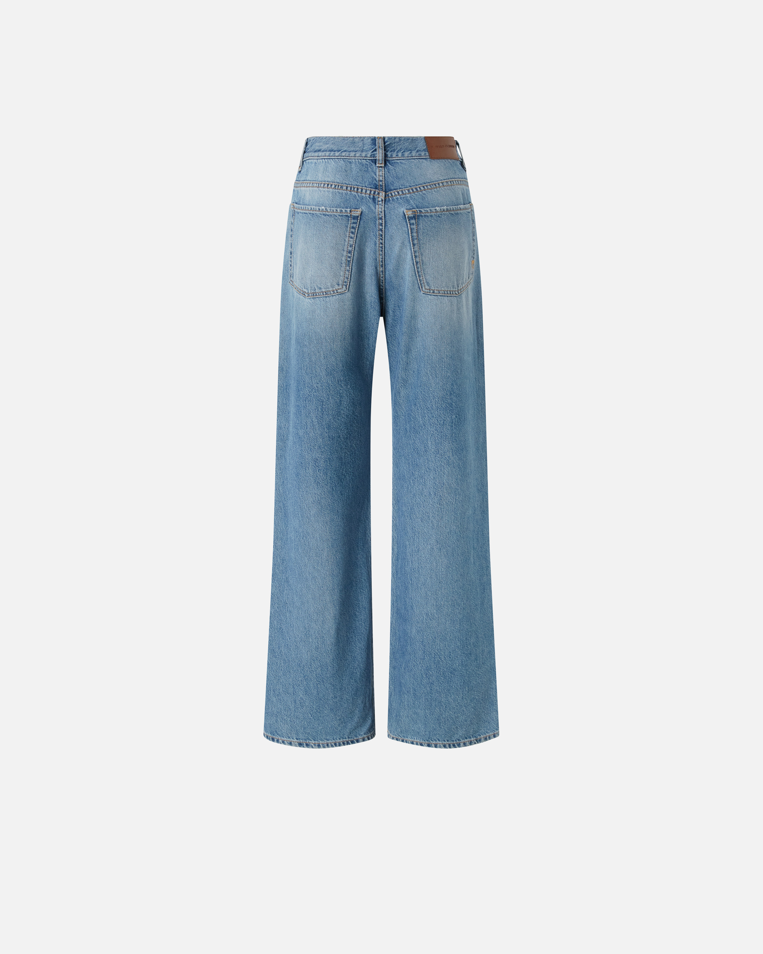 Pinko Palazzo Jeans In Soft Denim In Medium/light Vintage Wash