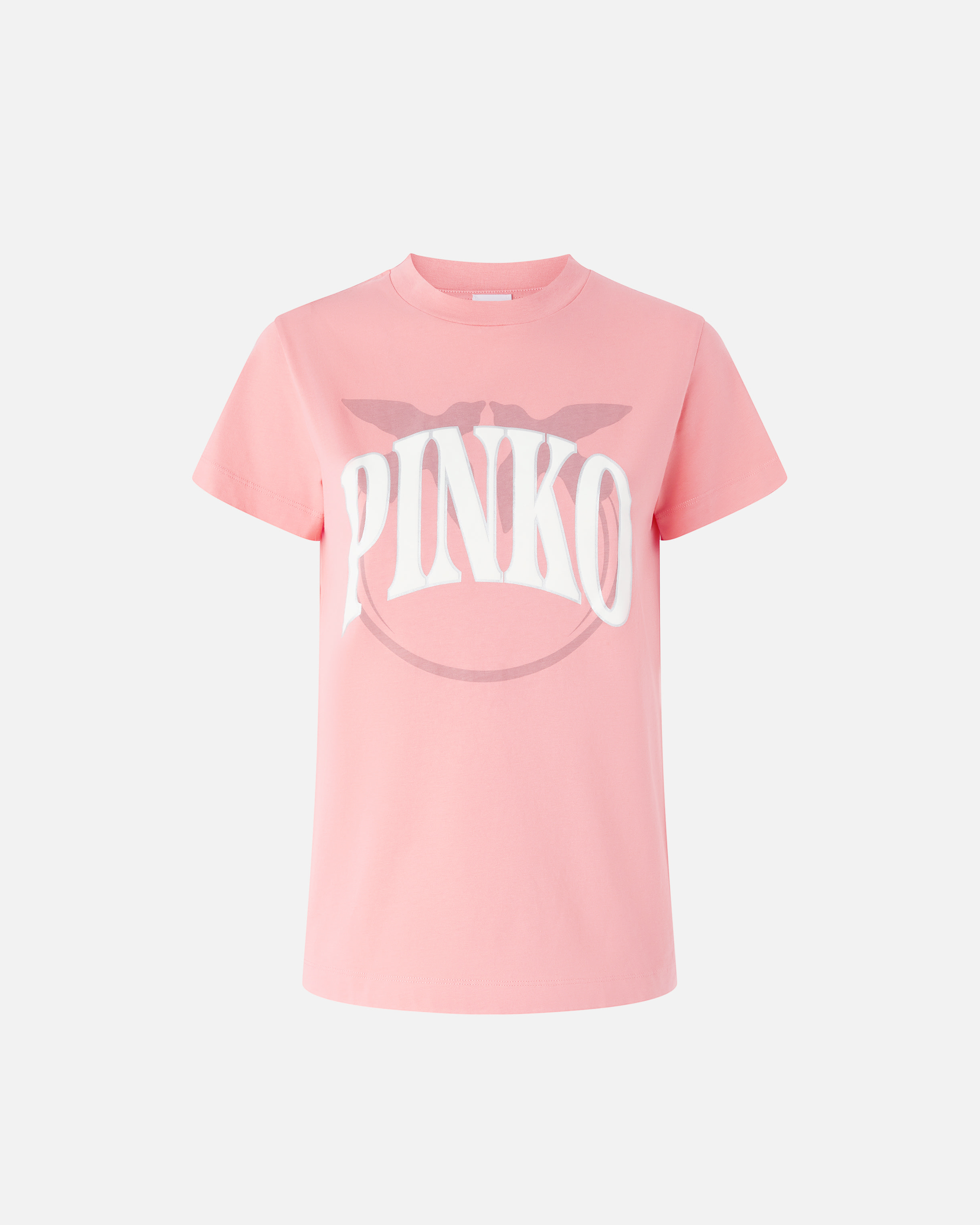 Pinko Logo And Birds T-shirt In Sunny Coral
