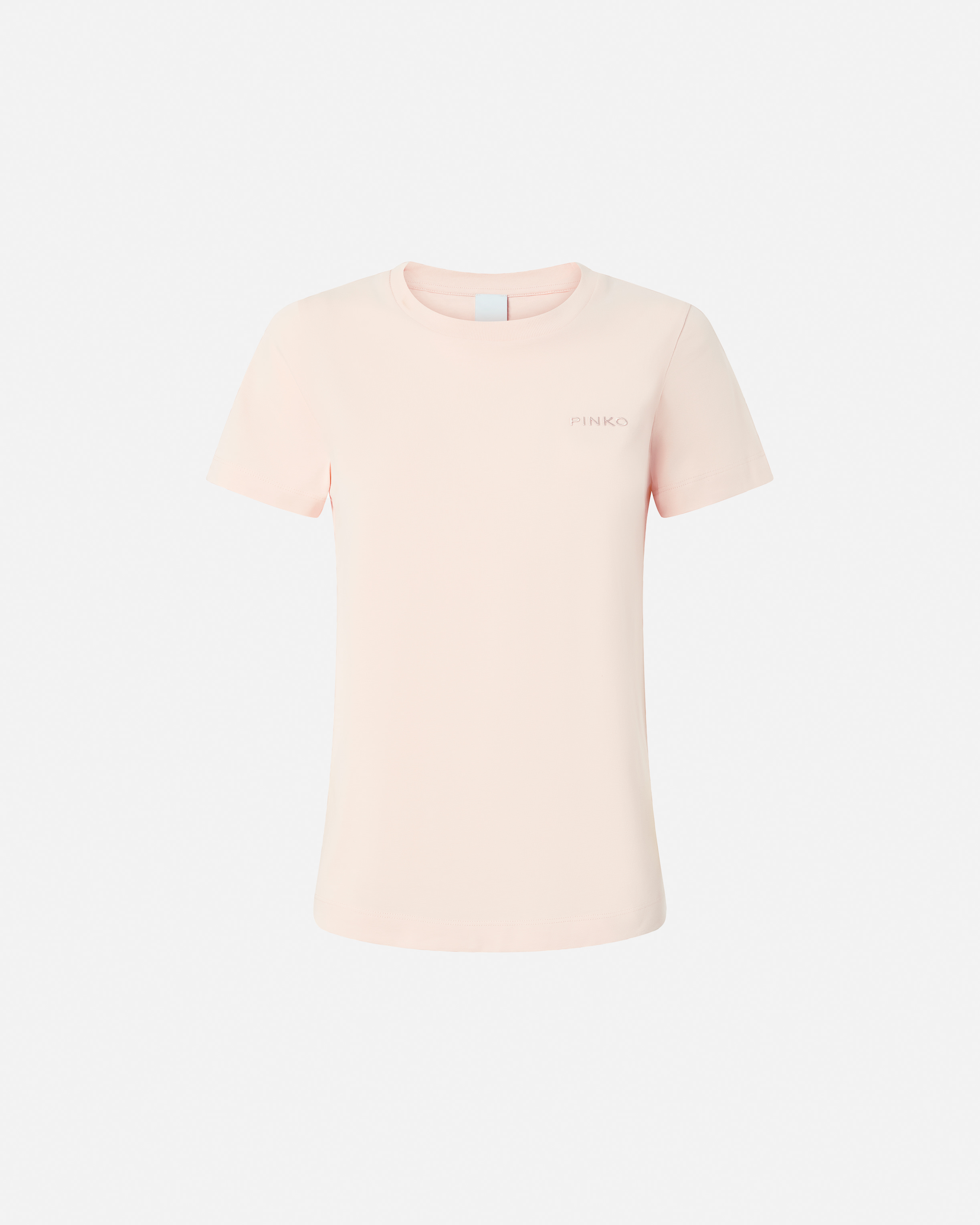 Pinko, Camiseta de media manga con logotipo PINKO bordado, Rosa-castaño pálido, XXS