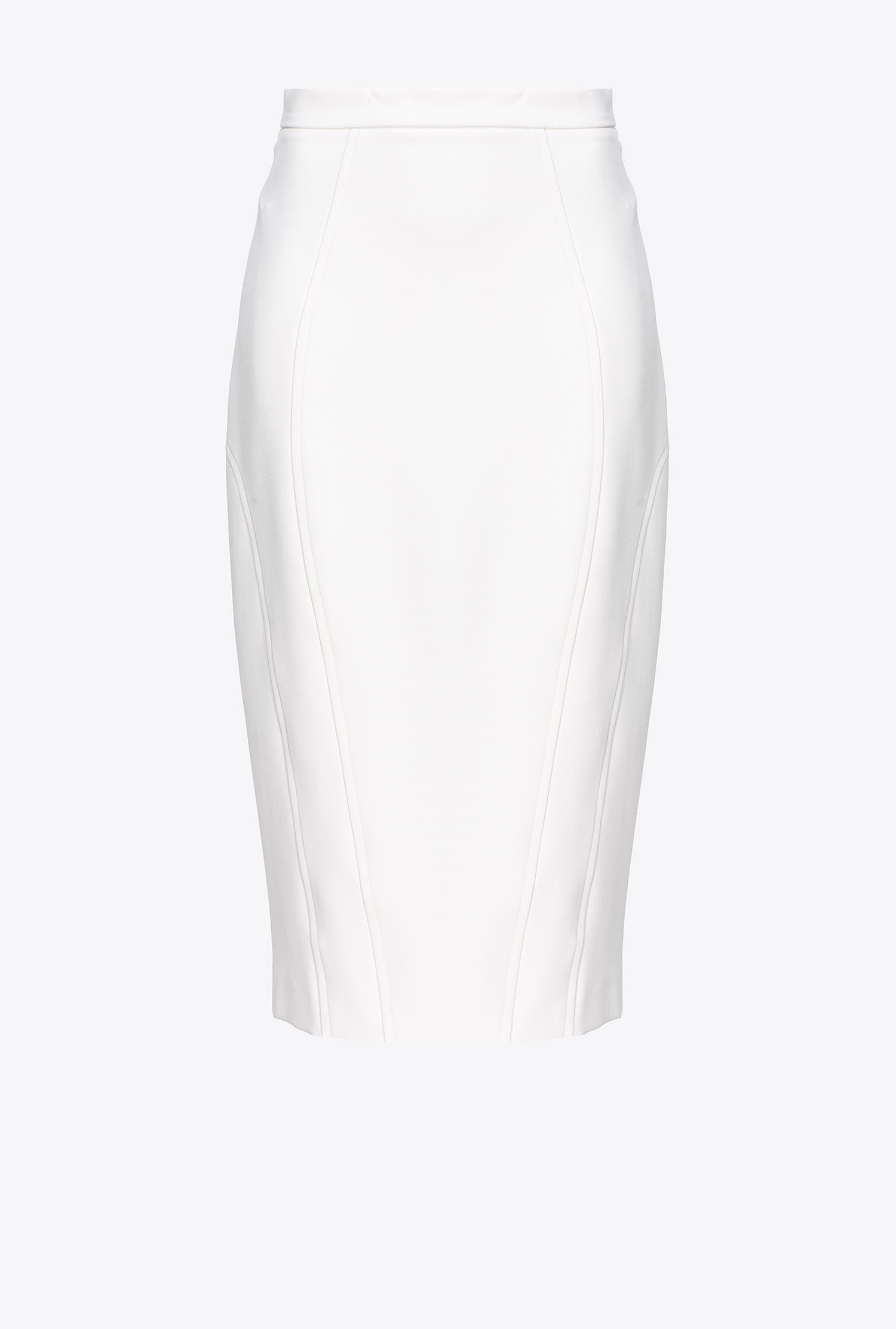 Pinko Calf-length Stretch Crepe Skirt In Snow White