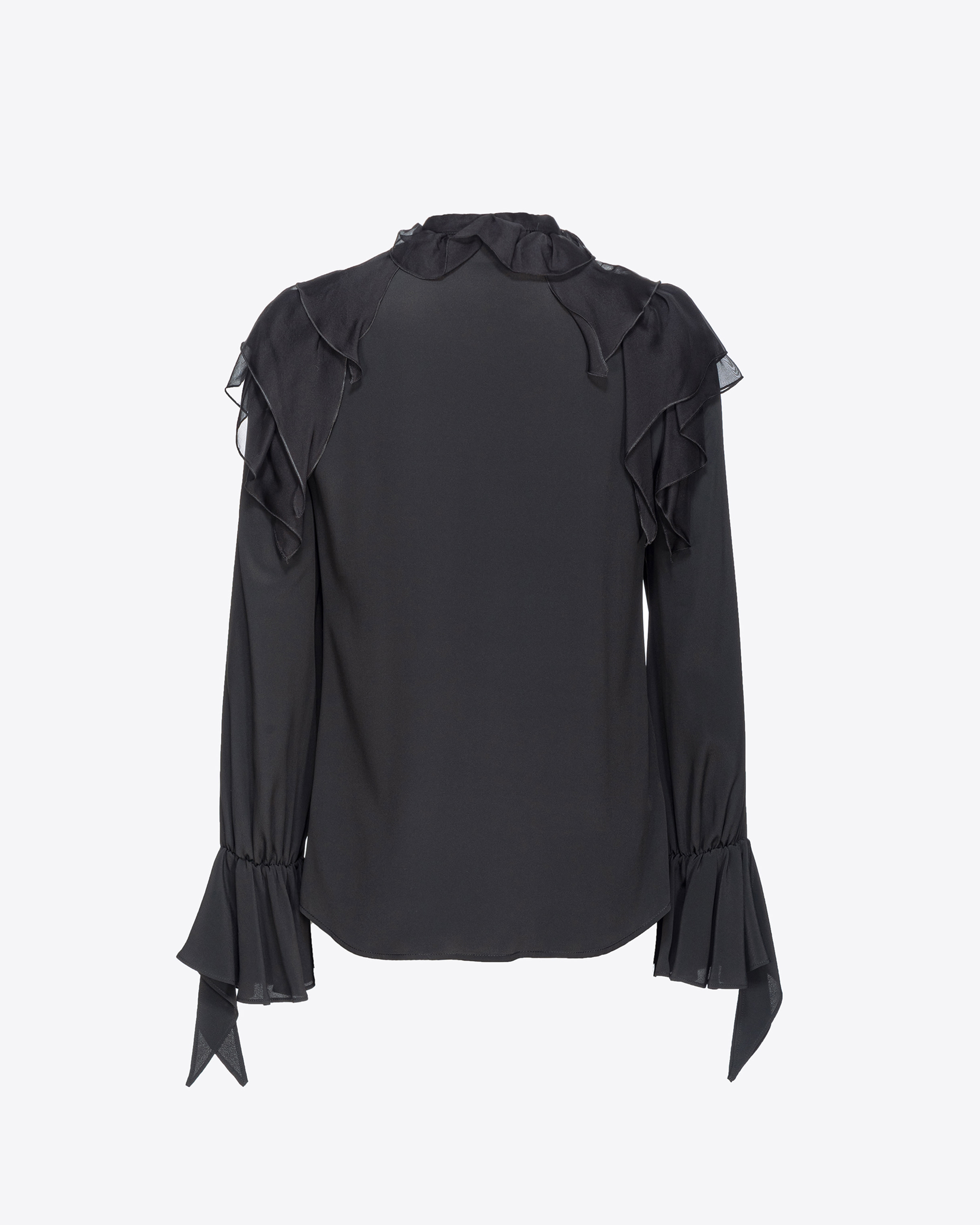 Shop Pinko Ruffled Shirt In Limo Black