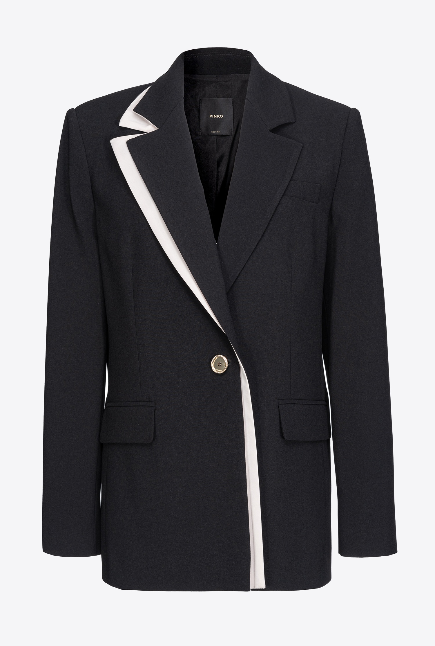 Blazer with contrasting detail - Black/ecru