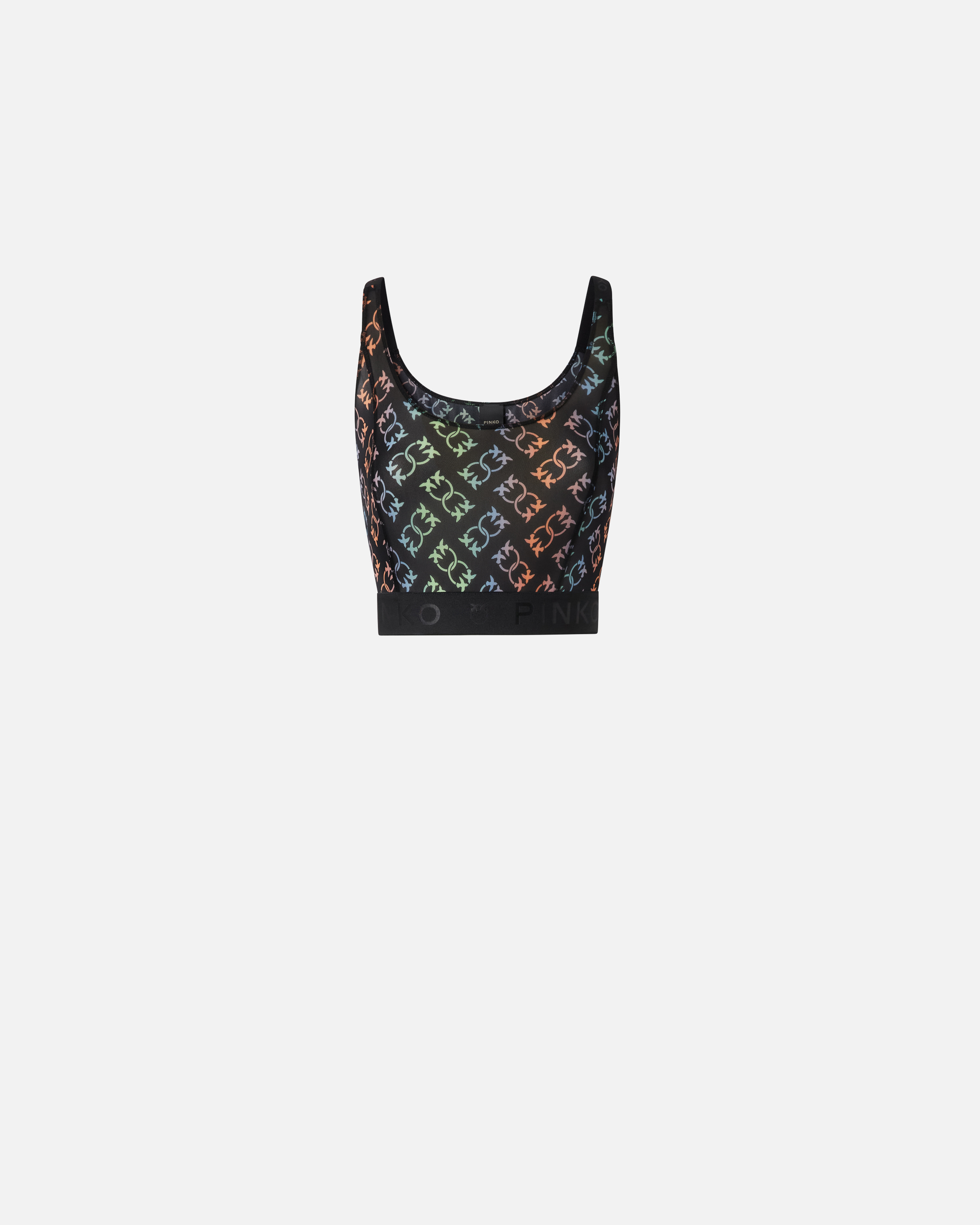 Pinko Bralette-Top aus Logo-Charmeuse