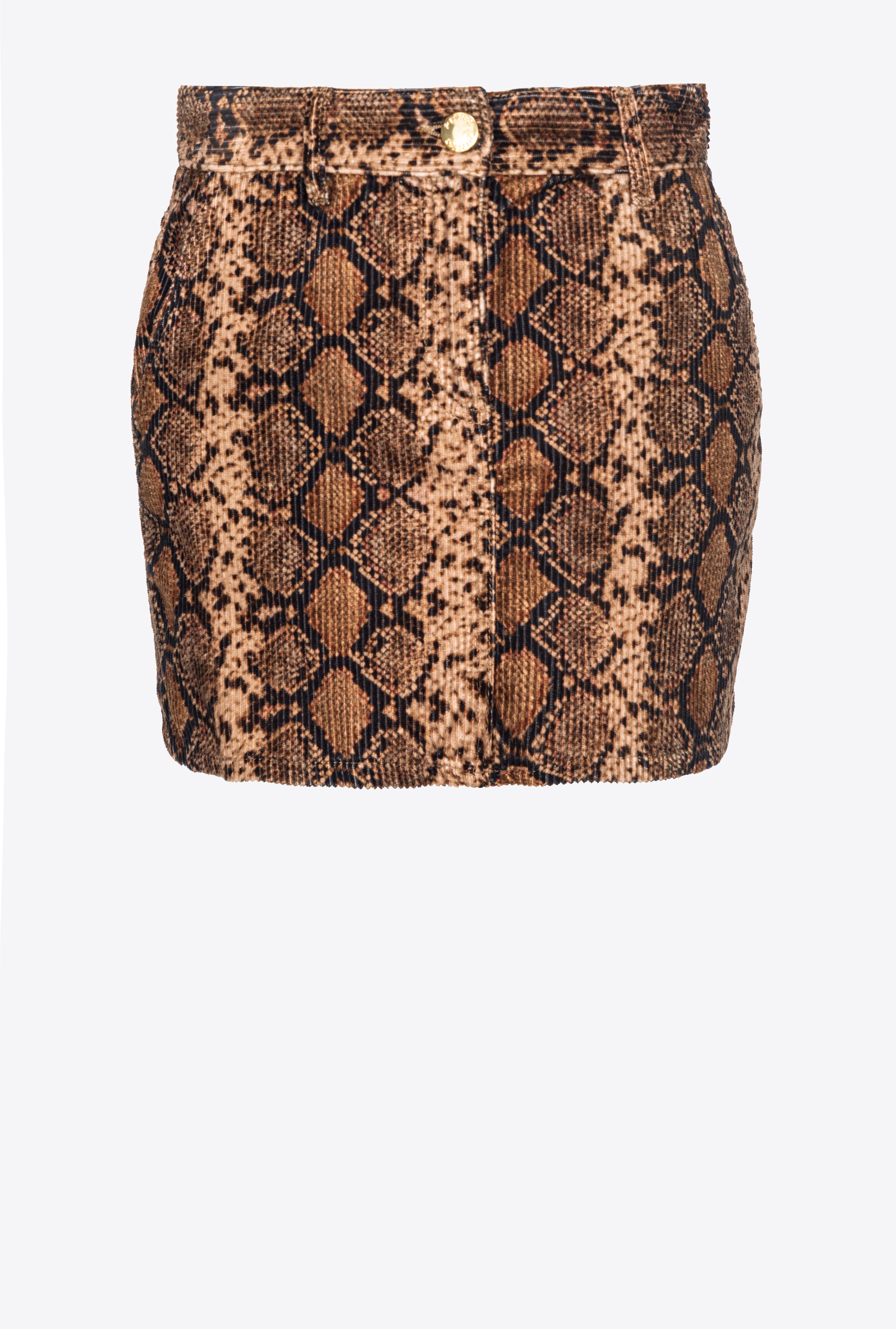 Pinko Harlook Corduroy Mini Skirt In Multi. Noir/beige