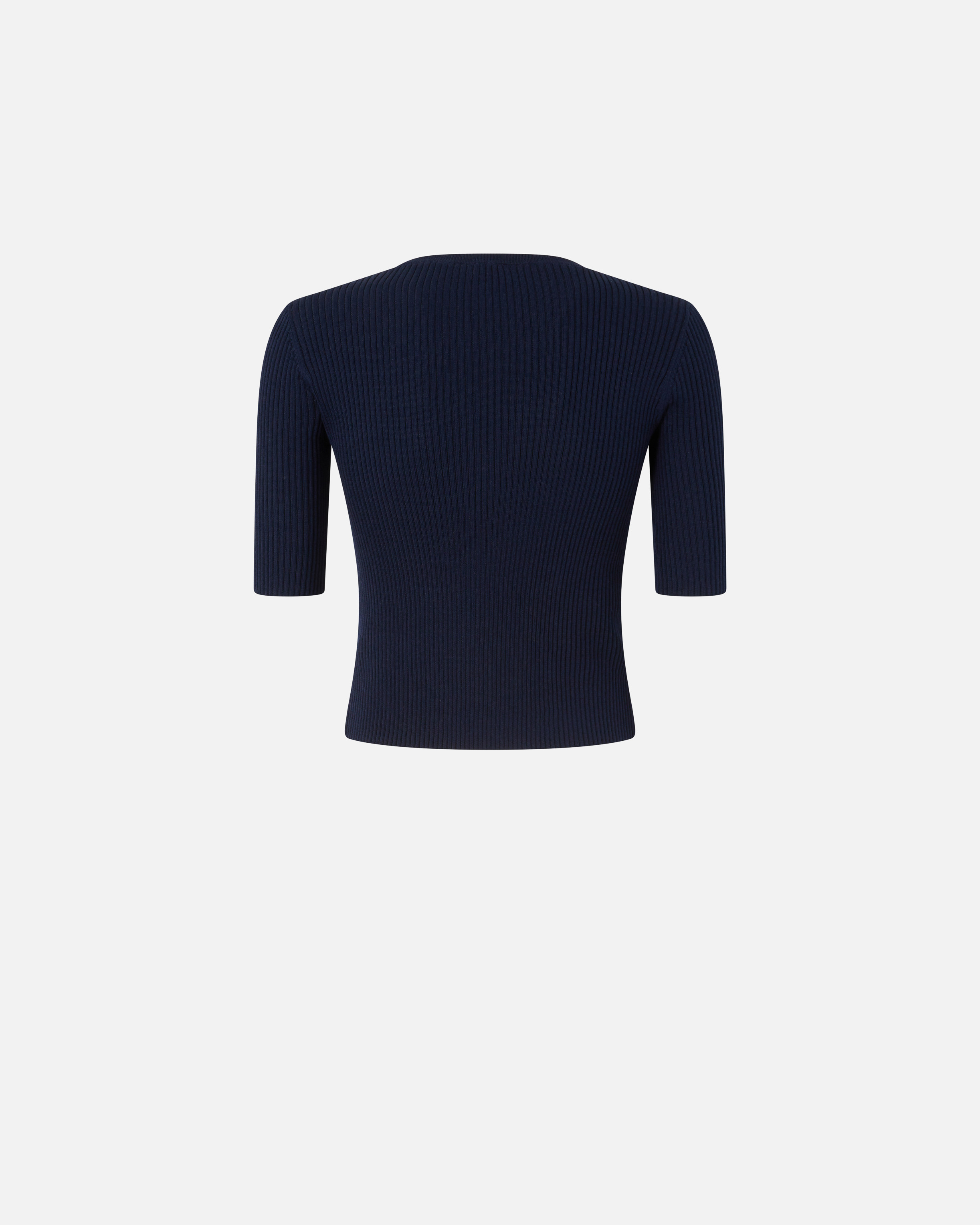 Pinko Ribbed Sweater With Transparent Love Birds Logo In Bleu-veste Marin