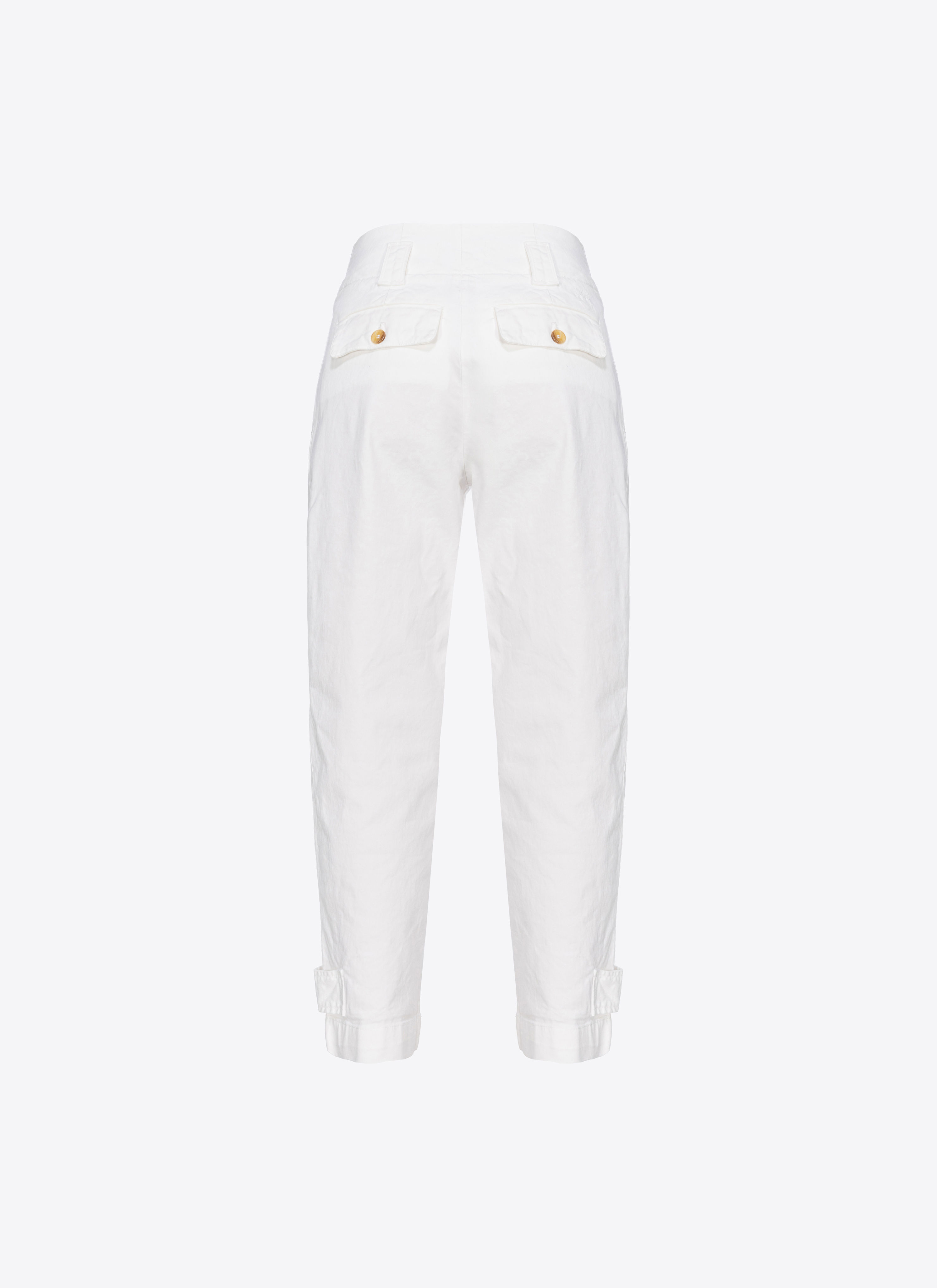 Shop Pinko Old-wash Cargo Trousers In White + White