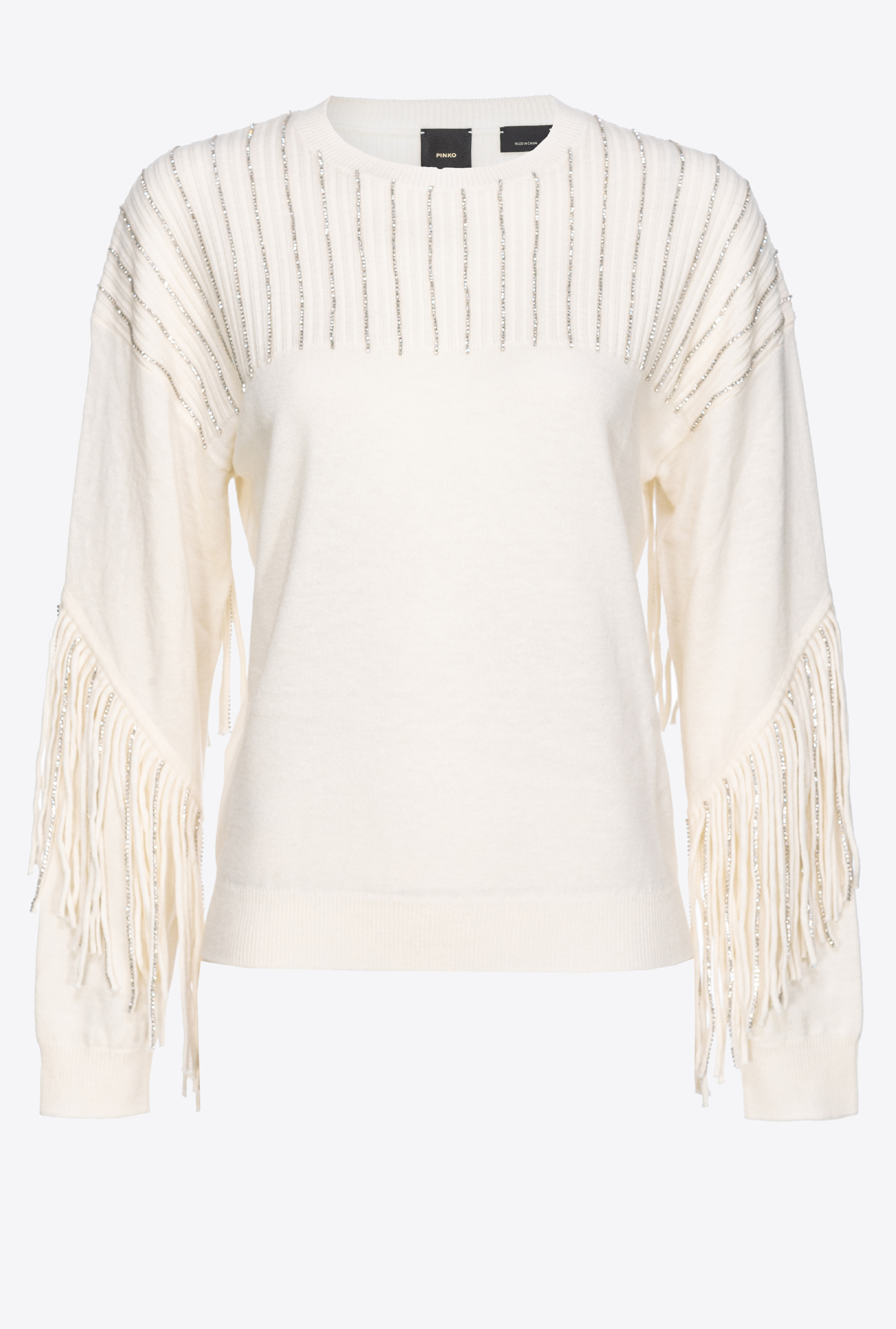 Rhinestone-fringe pullover PINKO → Shop Online