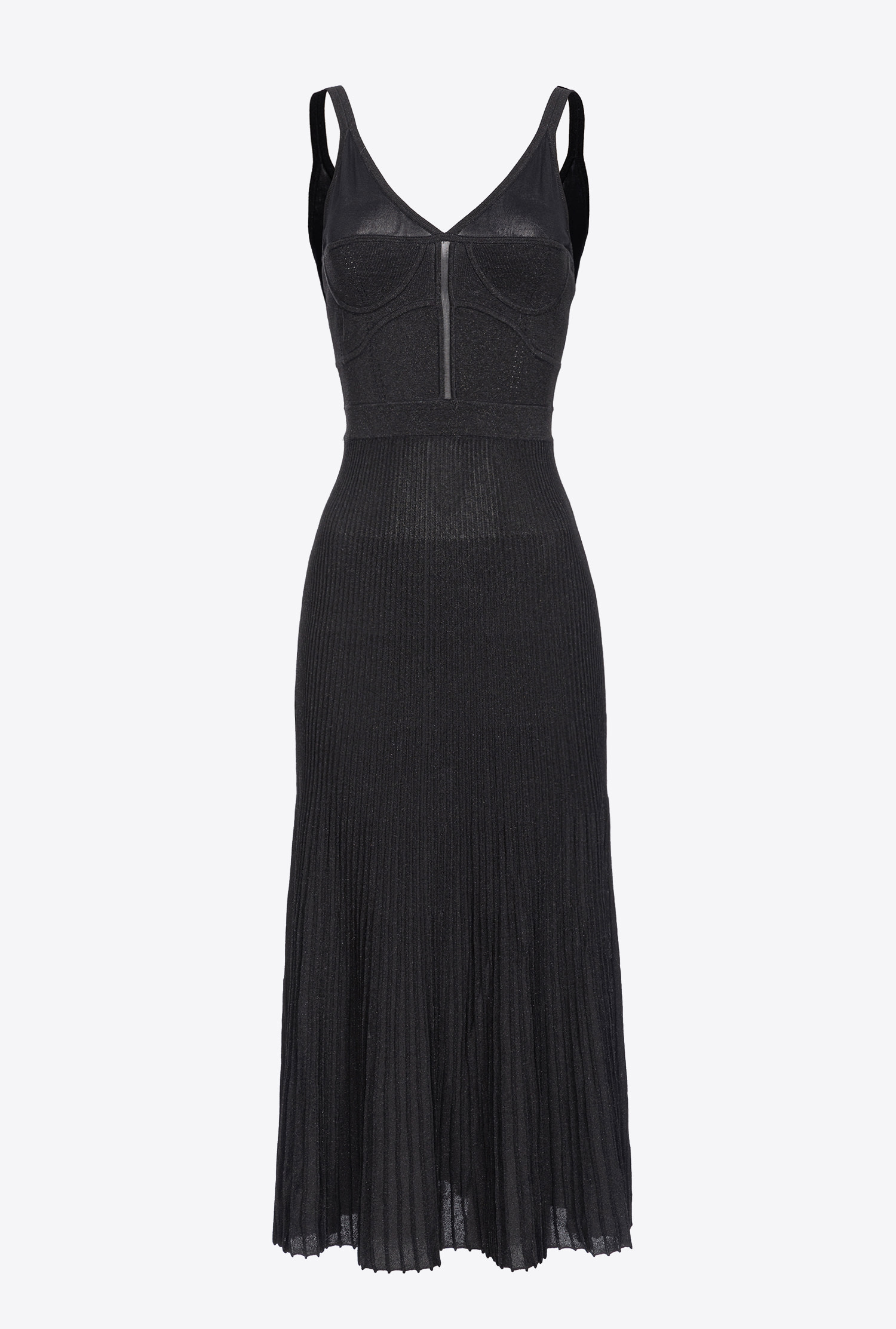 Knit lurex midi dress - Limo black