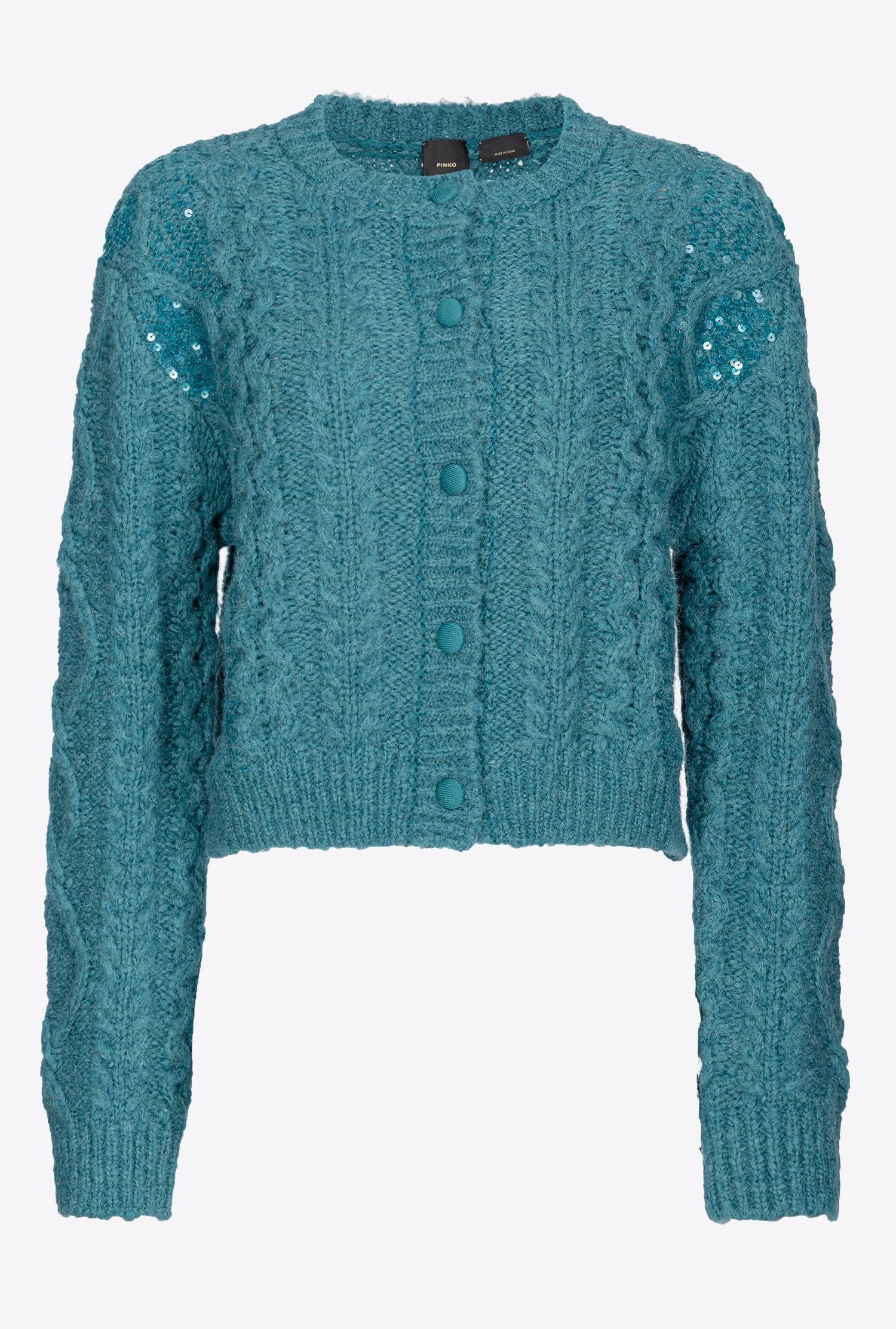 PINKO MULTI CABLE-STITCHED CARDIGAN